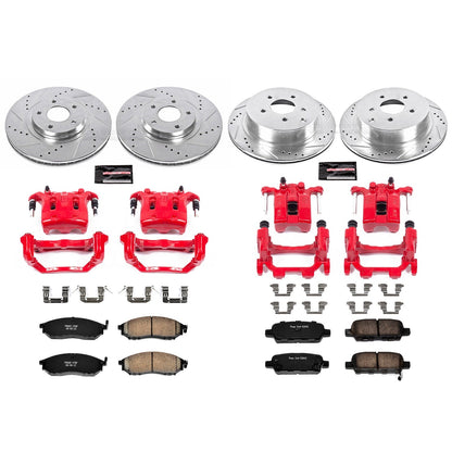 PowerStop Front & Rear Z23 Evolution Sport Brake Kit w/ Calipers | Nissan Murano (2011–2014) (KC4476)
