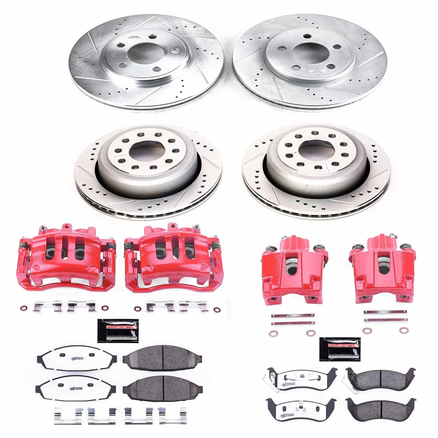 PowerStop Front and Rear Z26 Street Kit w/ Calipers | Lincoln Town Car (2003–2011) (KC4486-26)