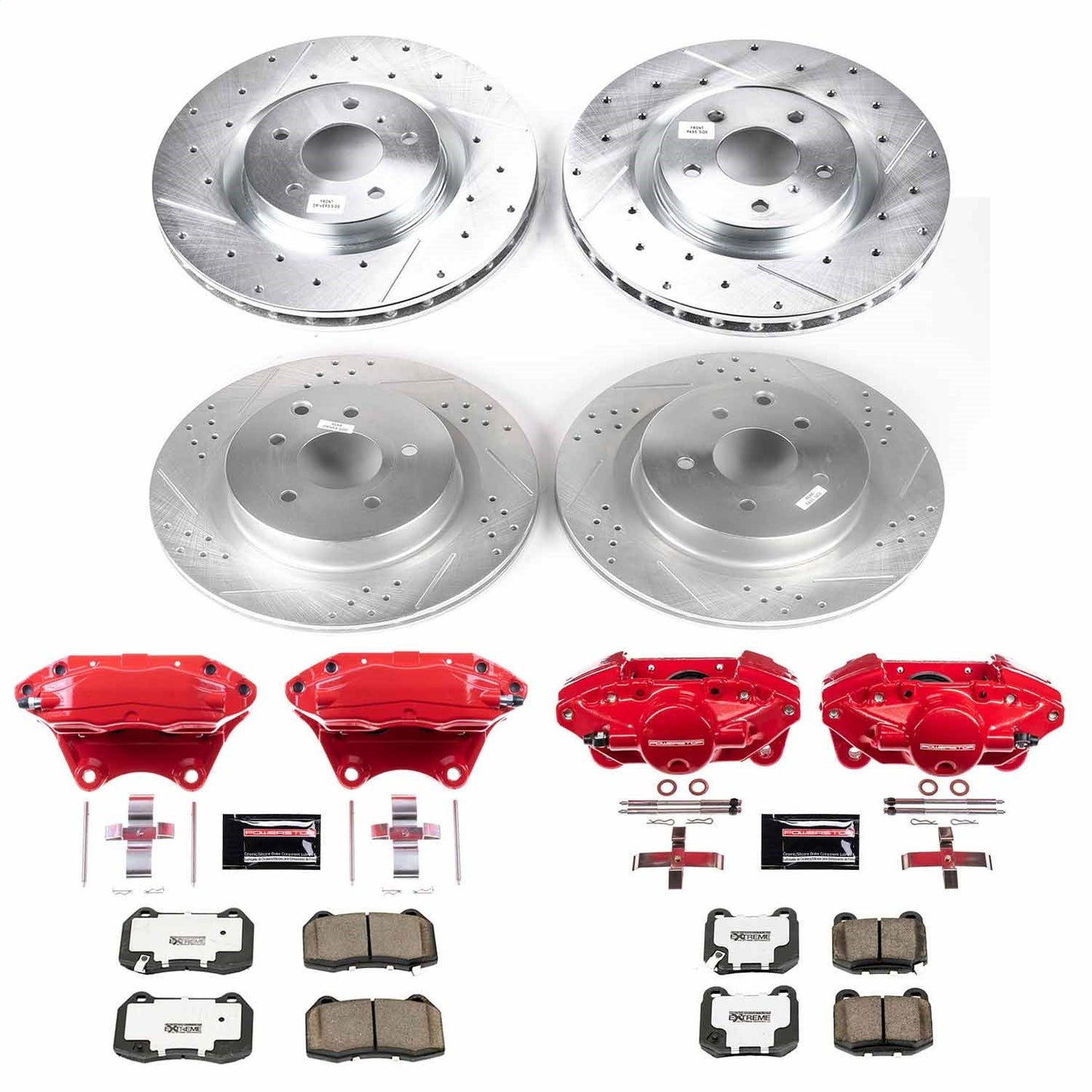 PowerStop Front & Rear Z26 Street Warrior Brake Kit w/ Calipers | Infiniti G35 (2003–2004) (KC4488A-26)