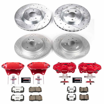 PowerStop Front & Rear Z26 Street Warrior Brake Kit w/ Calipers | Infiniti G35 (2003–2004) (KC4488A-26)