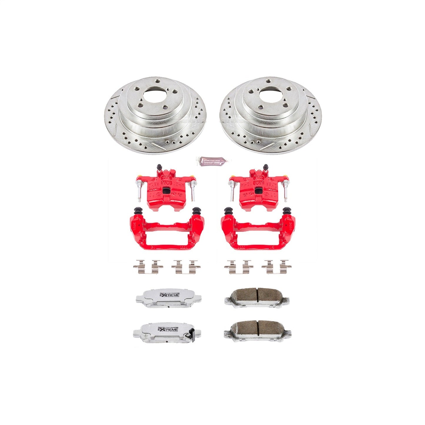 PowerStop Rear Z26 Street Warrior Brake Kit w/ Calipers | Subaru Forester (1998–2003) (KC449-26)