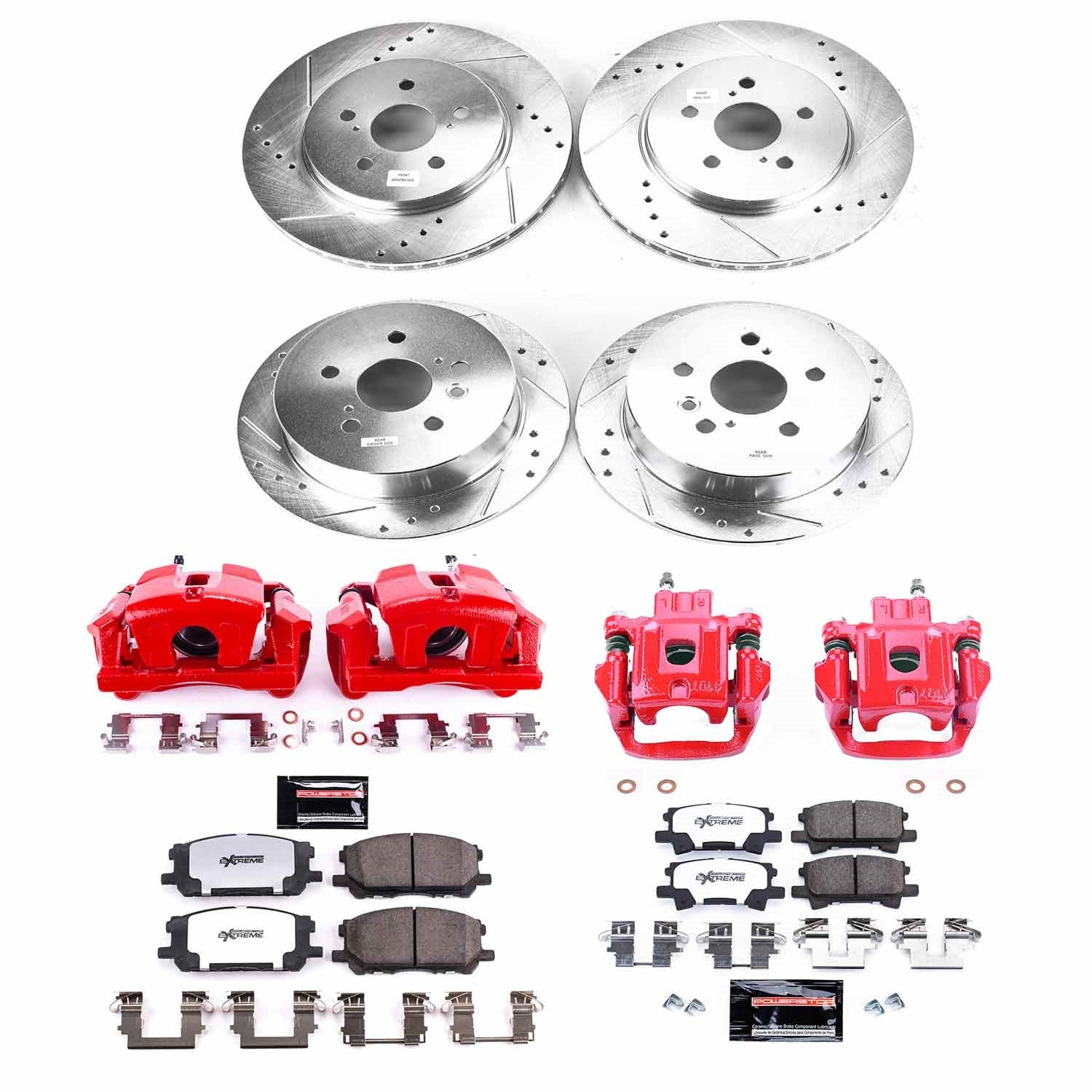 PowerStop Front & Rear Z36 Truck & Tow Brake Kit w/ Calipers | Lexus RX330 (2004–2006) (KC4530-36)