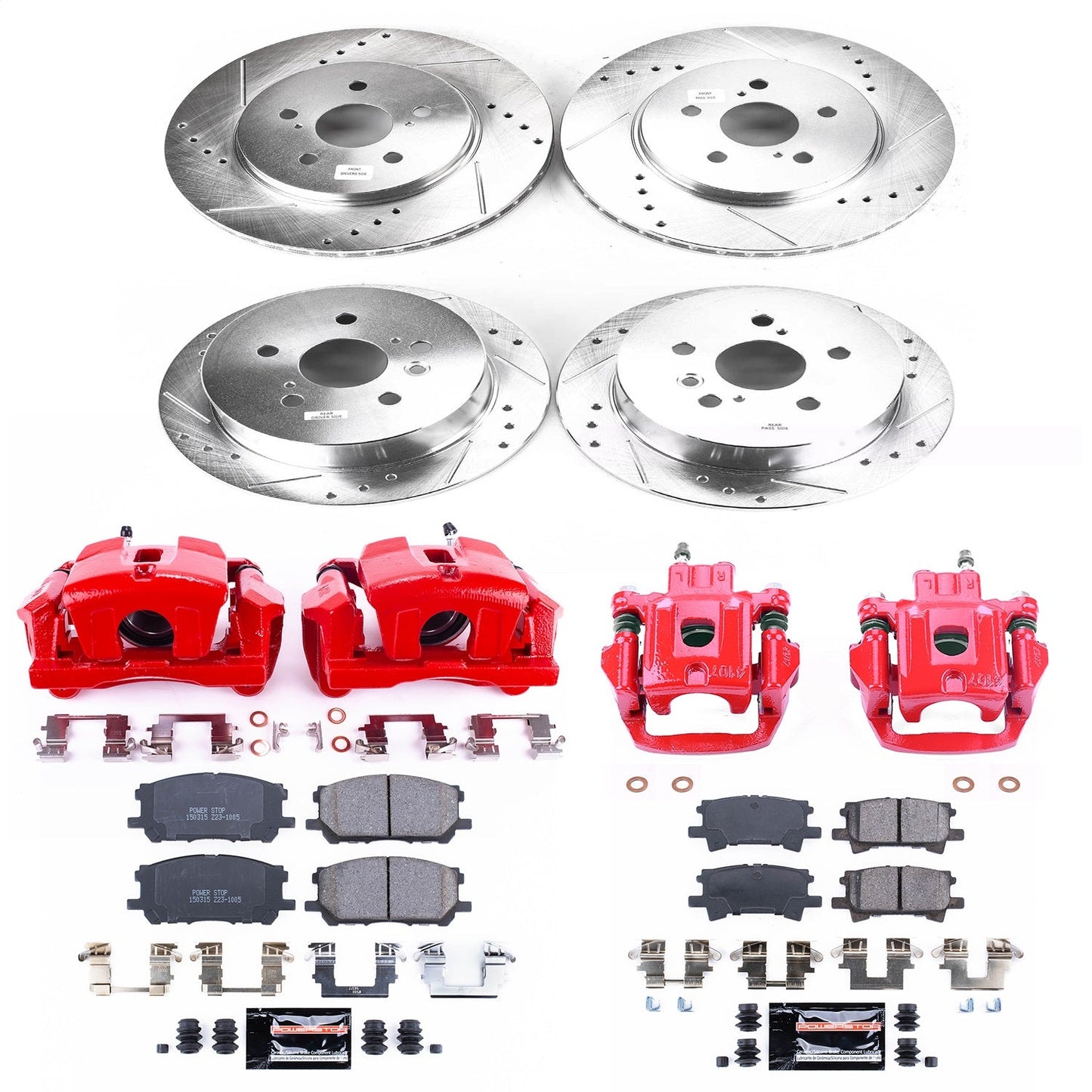 PowerStop Front & Rear Z23 Evolution Sport Brake Kit w/ Calipers | Lexus RX330 (2004–2006) (KC4530)