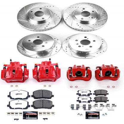 PowerStop Front & Rear Z36 Truck & Tow Brake Kit w/ Calipers | Toyota Highlander (2004–2007) (KC4531-36)