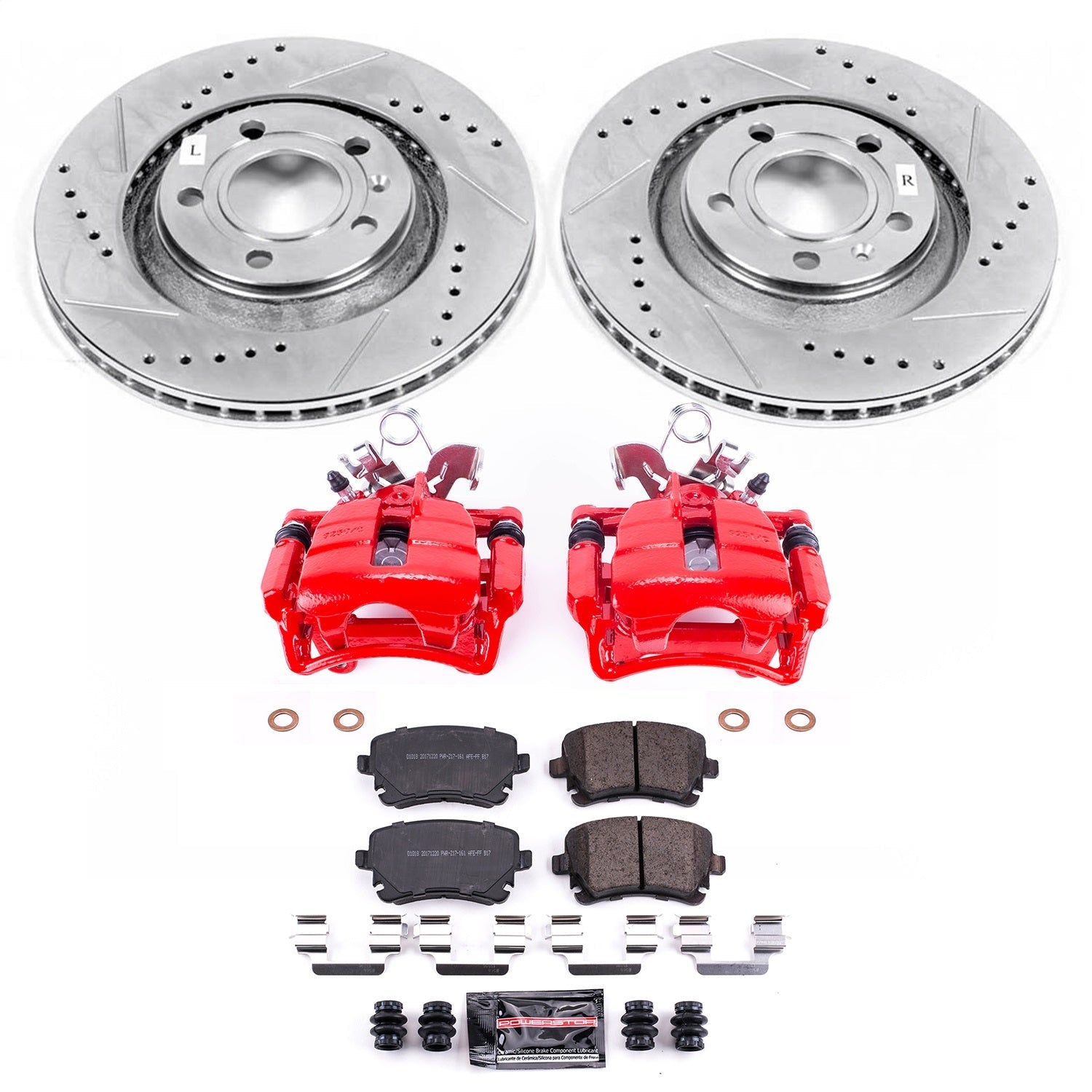 PowerStop Rear Z23 Evolution Sport Brake Kit w/ Calipers | Audi S4 (2004–2009) (KC4564)