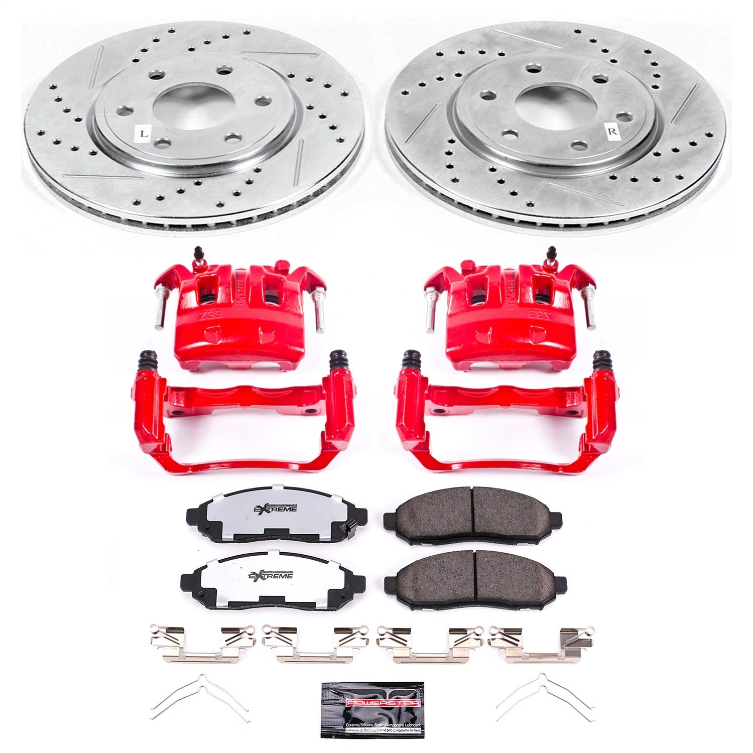PowerStop Front Z36 Truck & Tow Brake Kit w/ Calipers | Nissan Frontier 2005–2018 (KC4611-36)