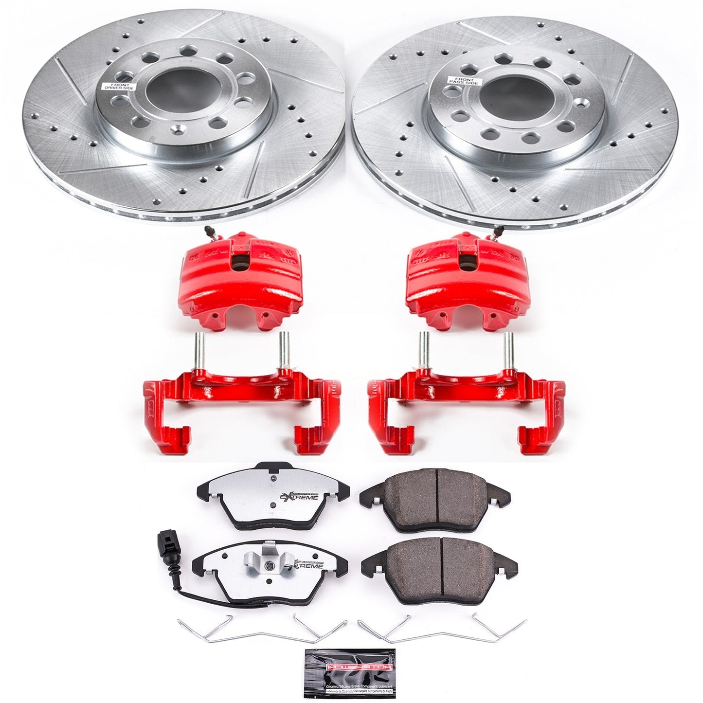 PowerStop Front Z26 Street Warrior Brake Kit w/ Calipers | Audi A3 (2010–2012) (KC4623-26)