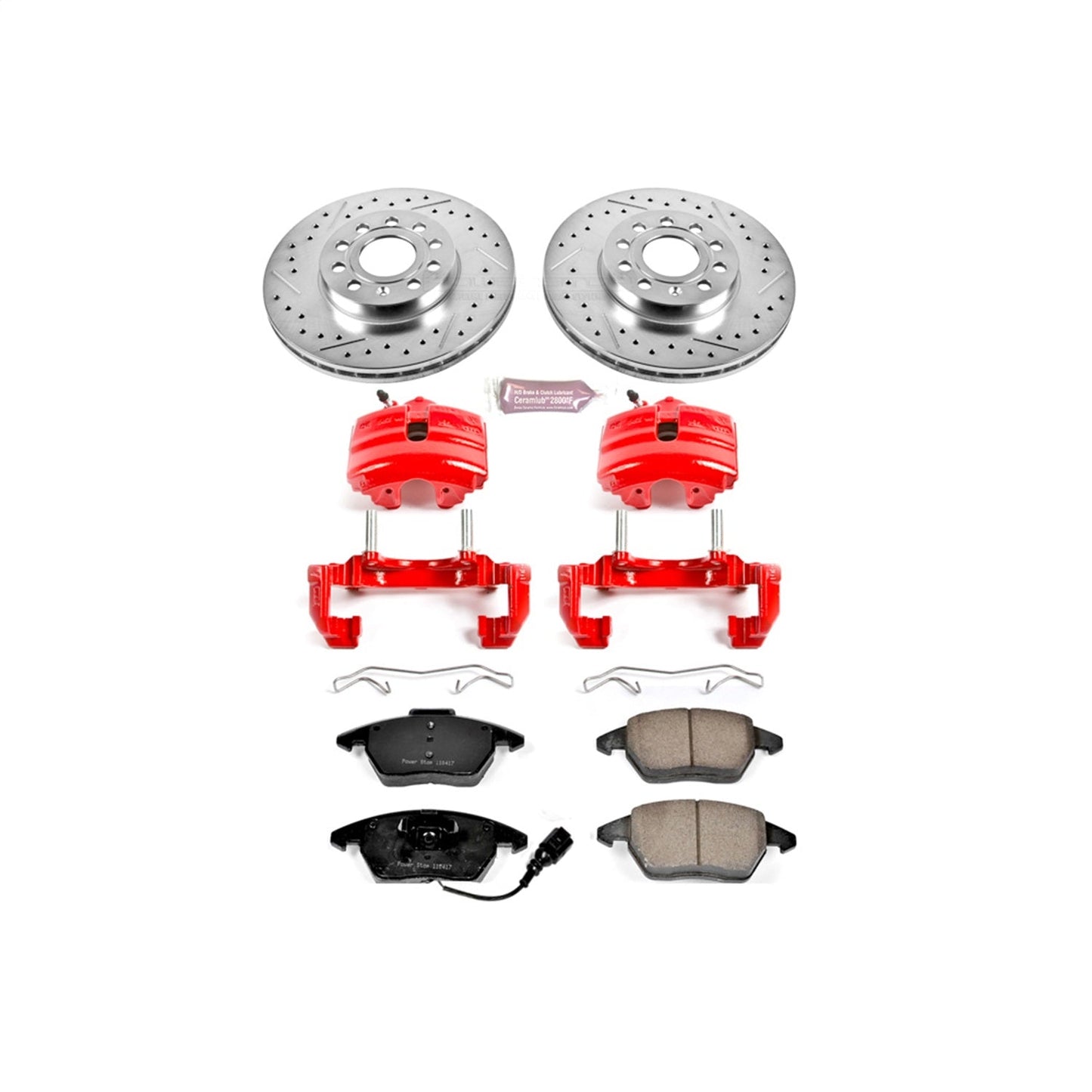 PowerStop Front Z23 Evolution Sport Brake Kit w/ Calipers | Audi A3 (2010–2012) (KC4623)