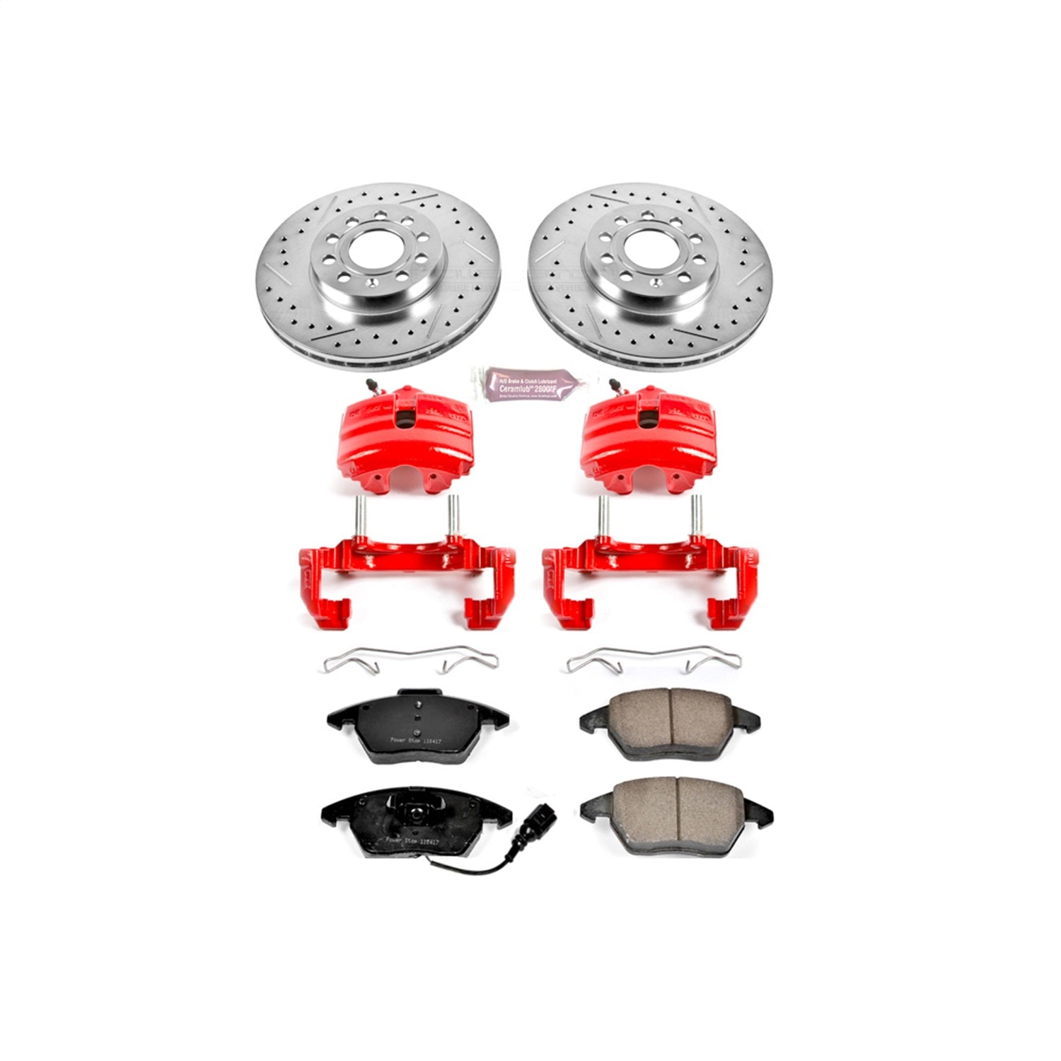 PowerStop Front Z23 Evolution Sport Brake Kit w/ Calipers | Audi A3 (2010–2012) (KC4623)