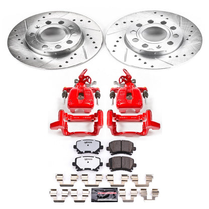 PowerStop Rear Z26 Street Warrior Brake Kit w/ Calipers | Audi A3 (2008) (KC4627A-26)
