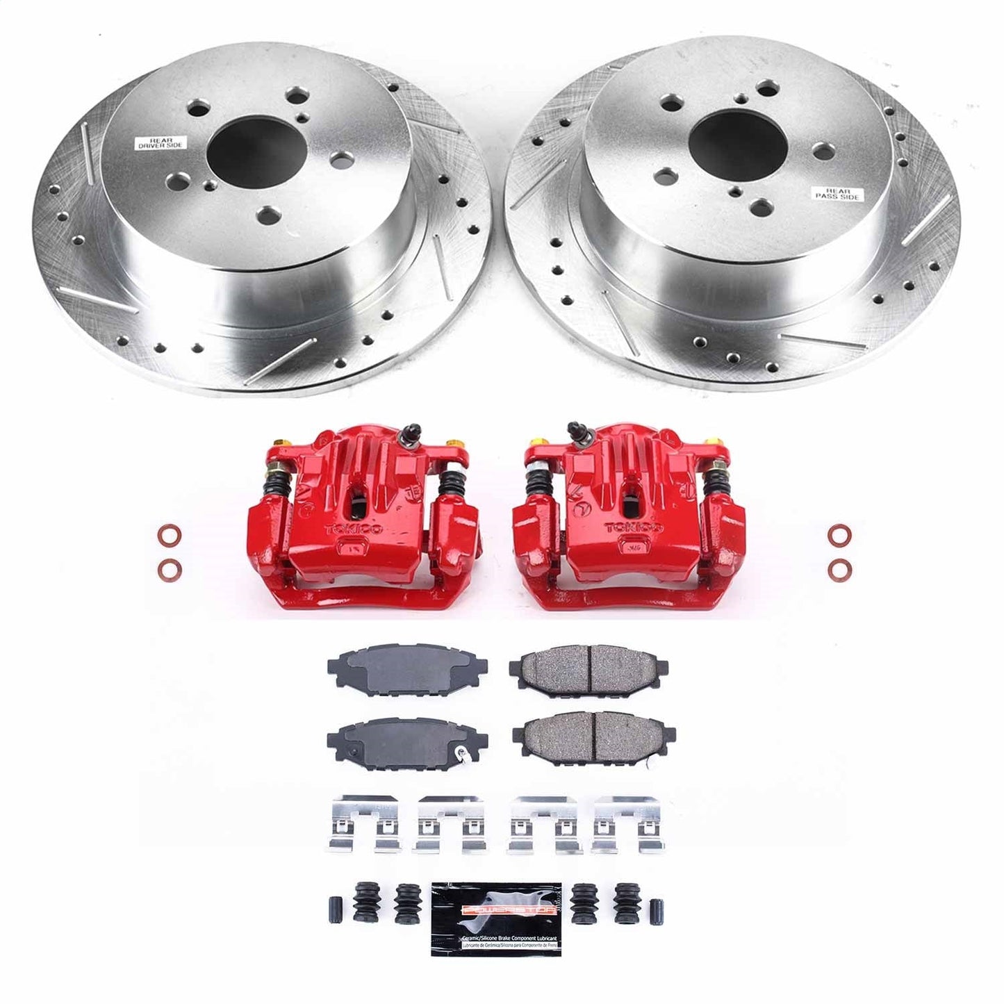 PowerStop Rear Z23 Evolution Sport Brake Kit w/ Calipers | Subaru Legacy (2006–2009) (KC4632A)