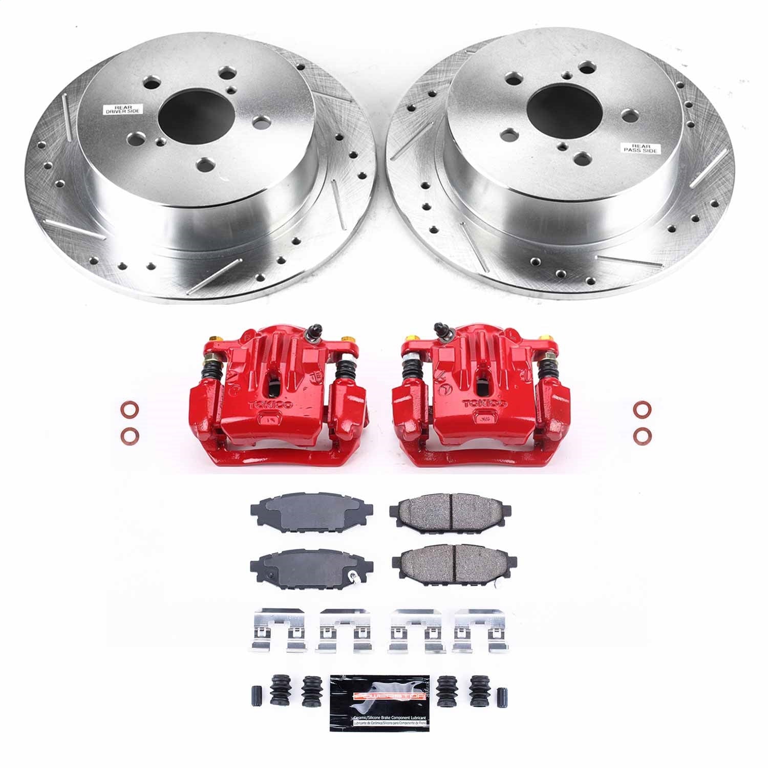 PowerStop Rear Z23 Evolution Sport Brake Kit w/ Calipers | Subaru Legacy (2006–2009) (KC4632A)