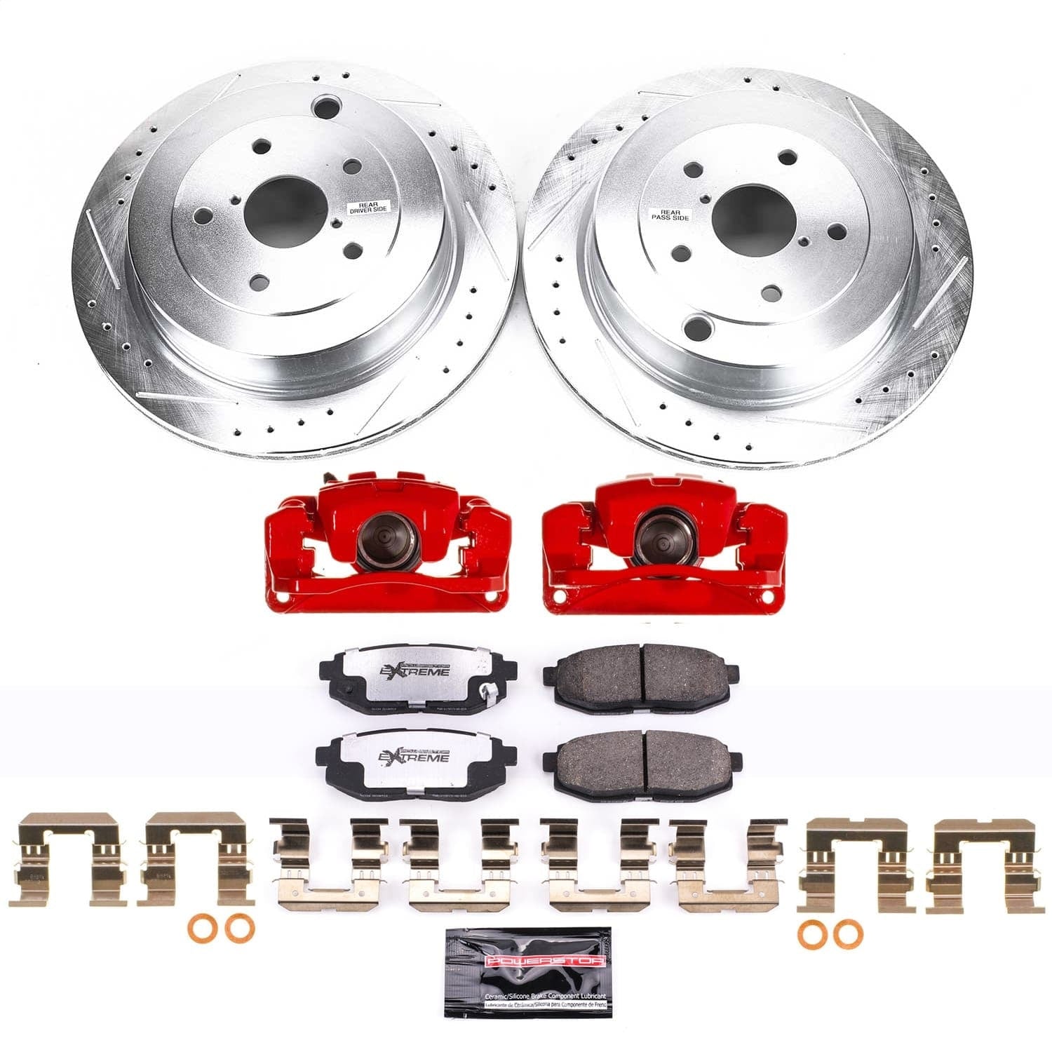 PowerStop Rear Z26 Street Kit w/ Calipers | Subaru B9 Tribeca (2006–2007) (KC4645-26)
