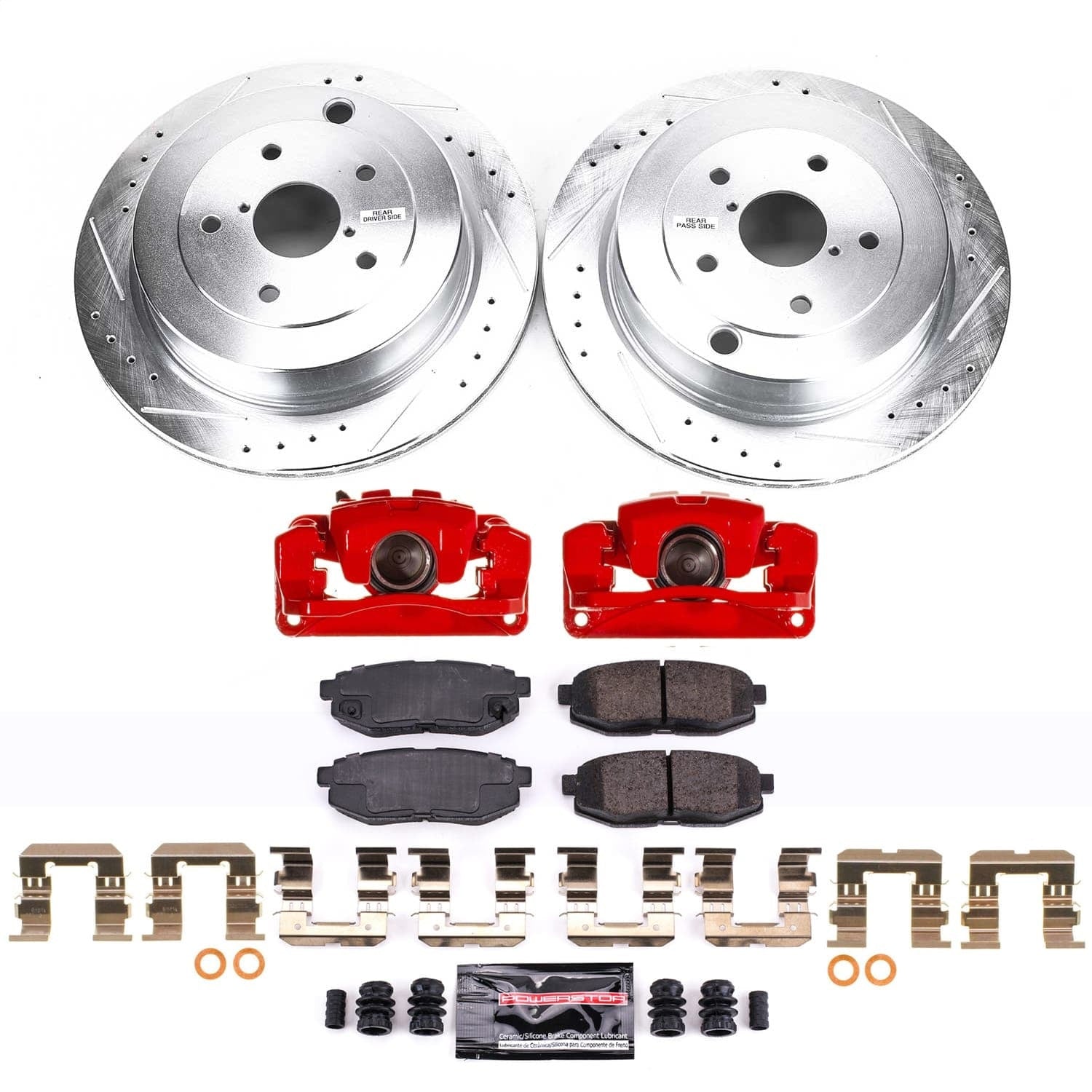 PowerStop Rear Z23 Evolution Kit w/Calipers | Subaru Tribeca (2008–2014) (KC4645)