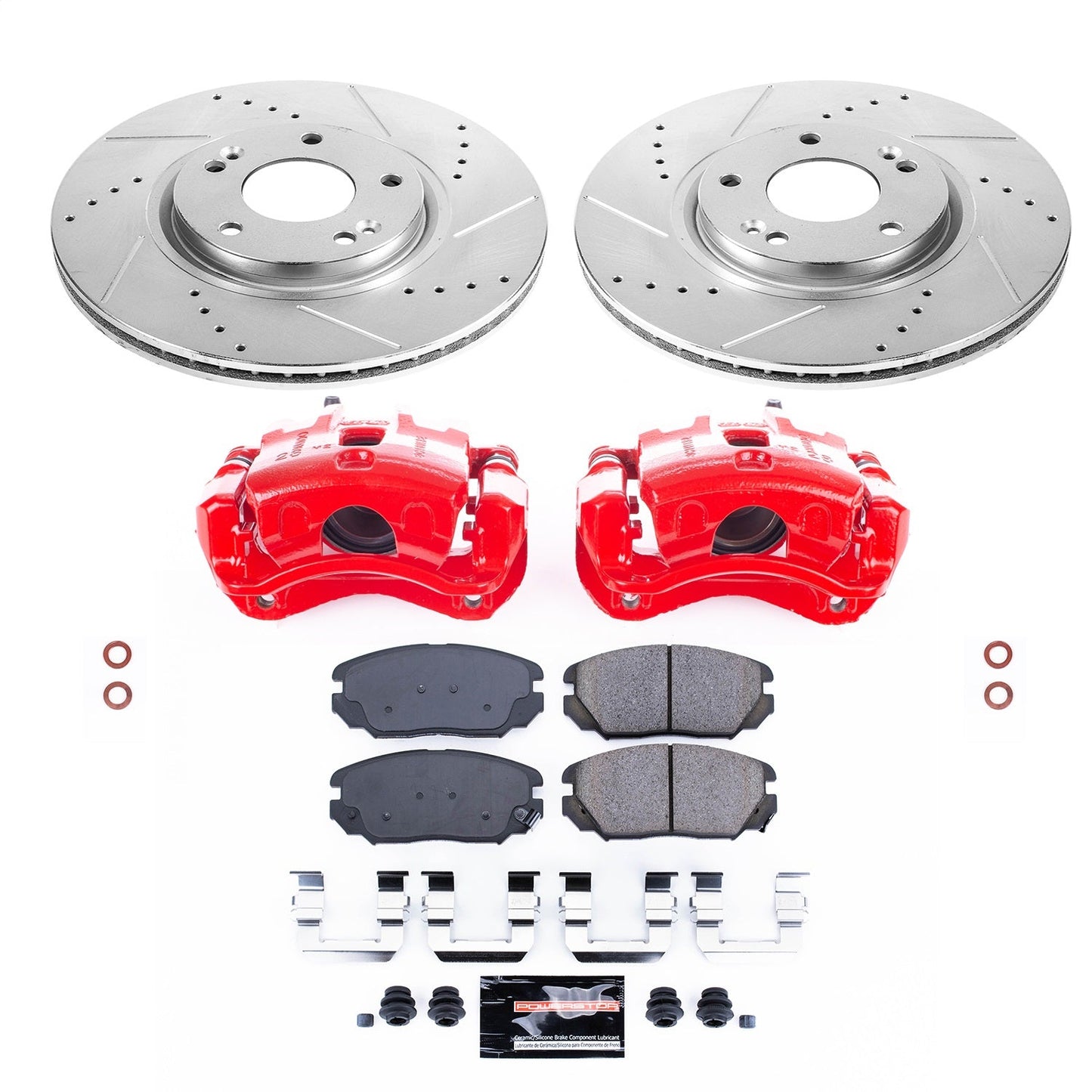 PowerStop Front Z23 Evolution Sport Brake Kit w/ Calipers | Hyundai Azera (2009–2011) (KC4646A)