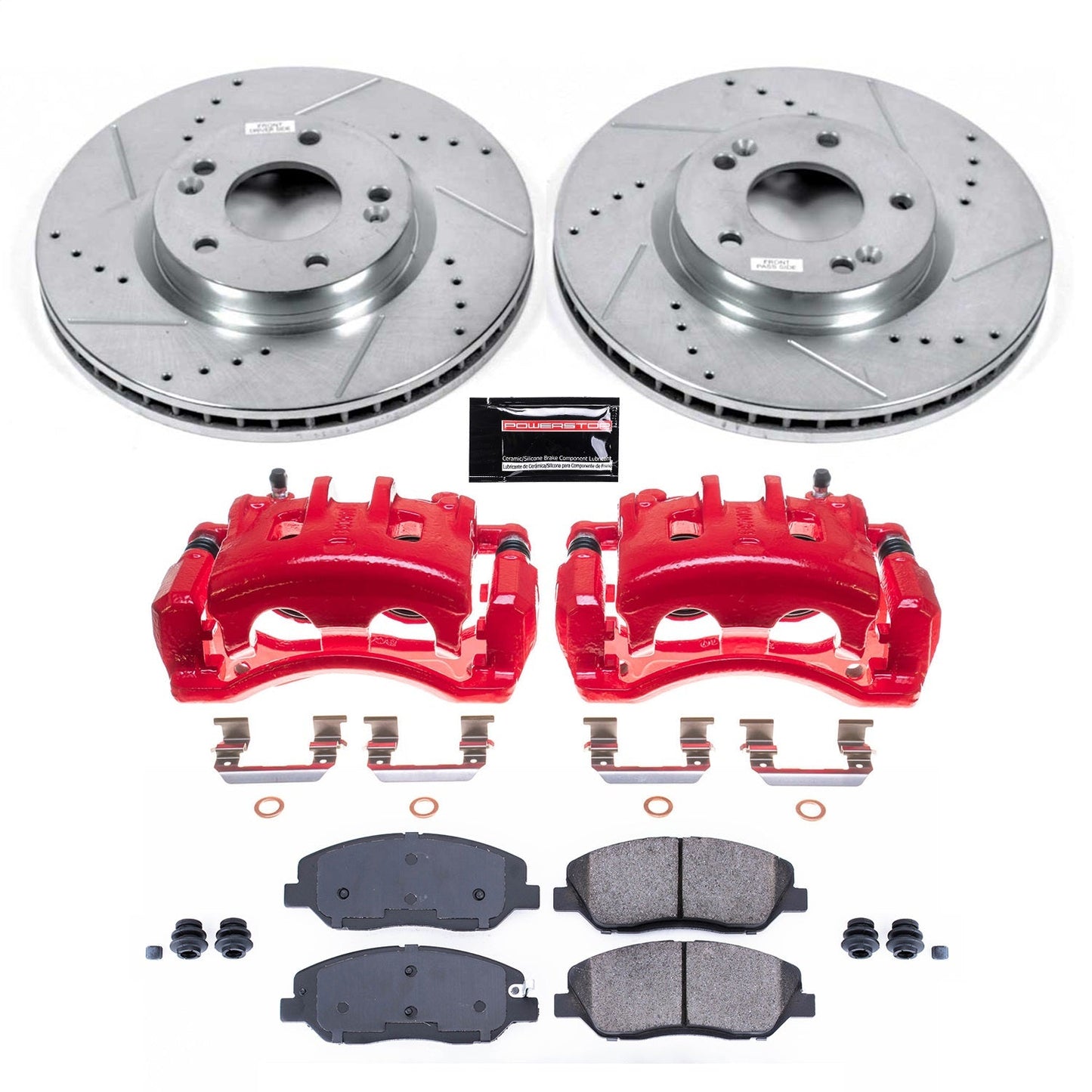 PowerStop Front Z23 Evolution Sport Brake Kit w/ Calipers | Hyundai Santa Fe (2007–2009) (KC4665)