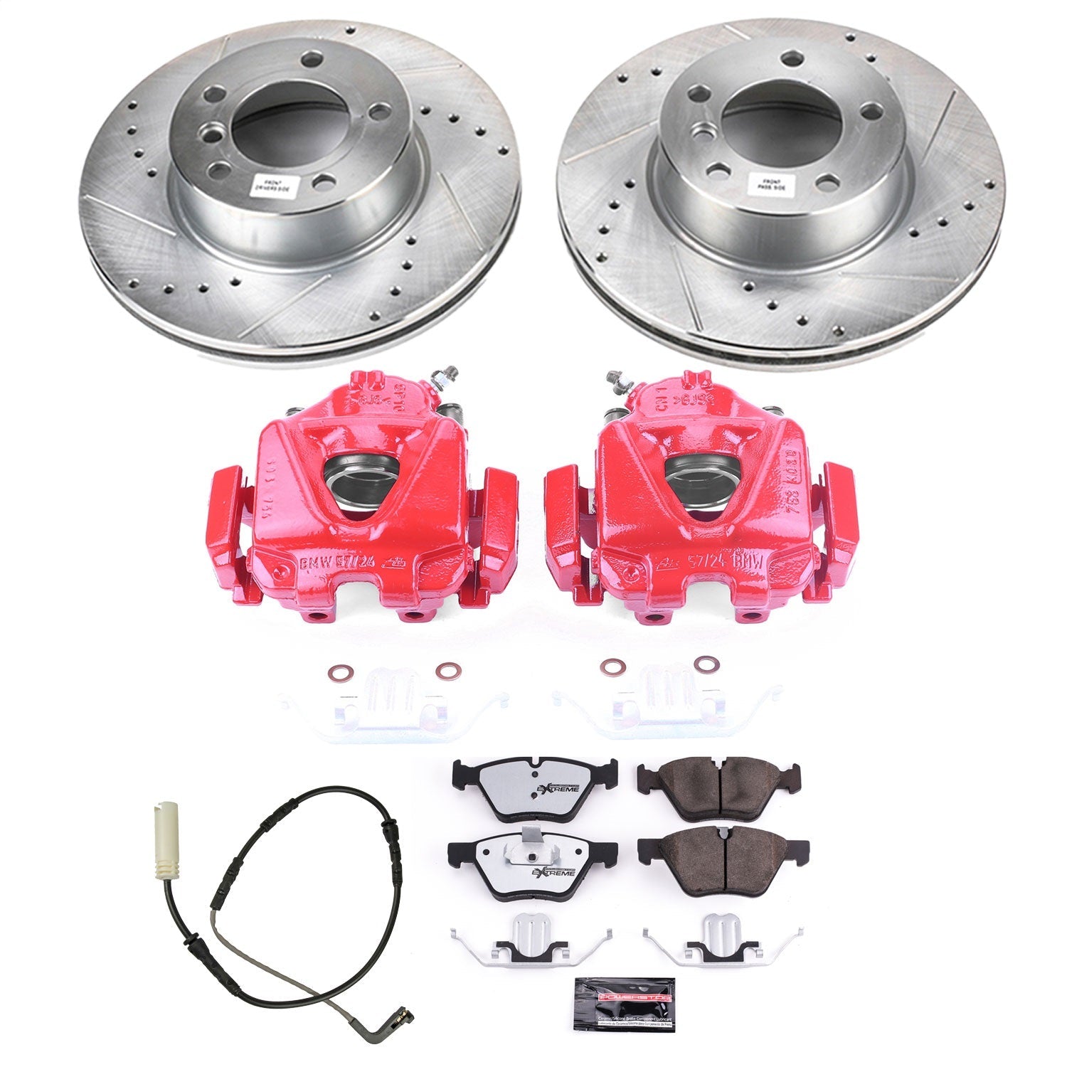 PowerStop Front Z26 Street Warrior Brake Kit w/ Calipers | BMW 328i (2008–2010) (KC4677-26)