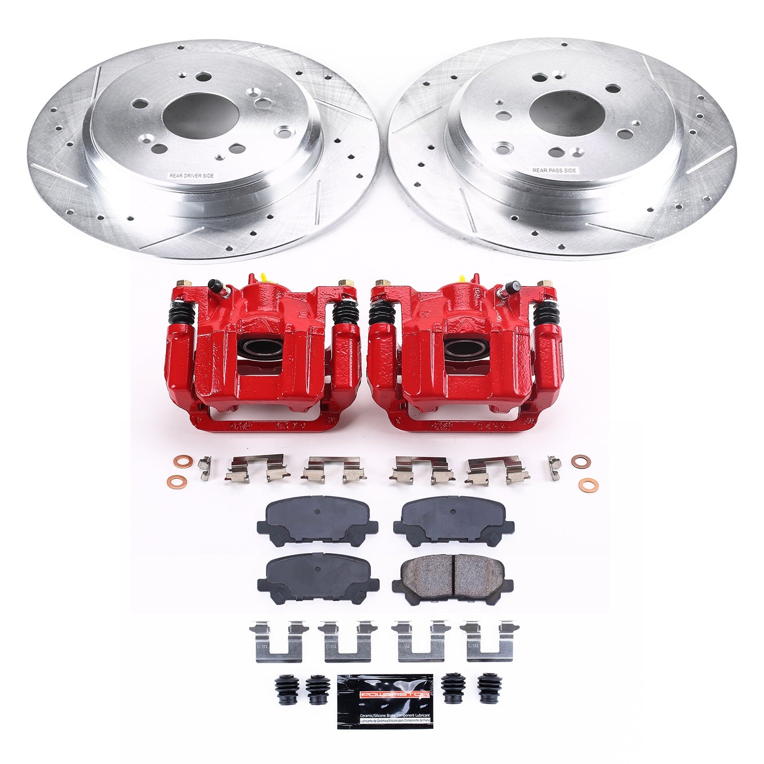 PowerStop Rear Z23 Evolution Sport Brake Kit w/ Calipers | Honda Odyssey (2011–2017) (KC4685A)