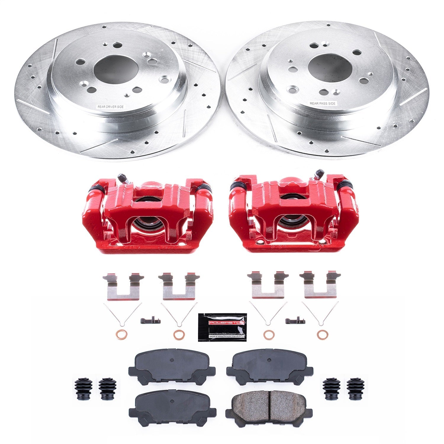 PowerStop Rear Z23 Evolution Sport Brake Kit w/ Calipers | Honda Pilot (2009–2011) (KC4685B)
