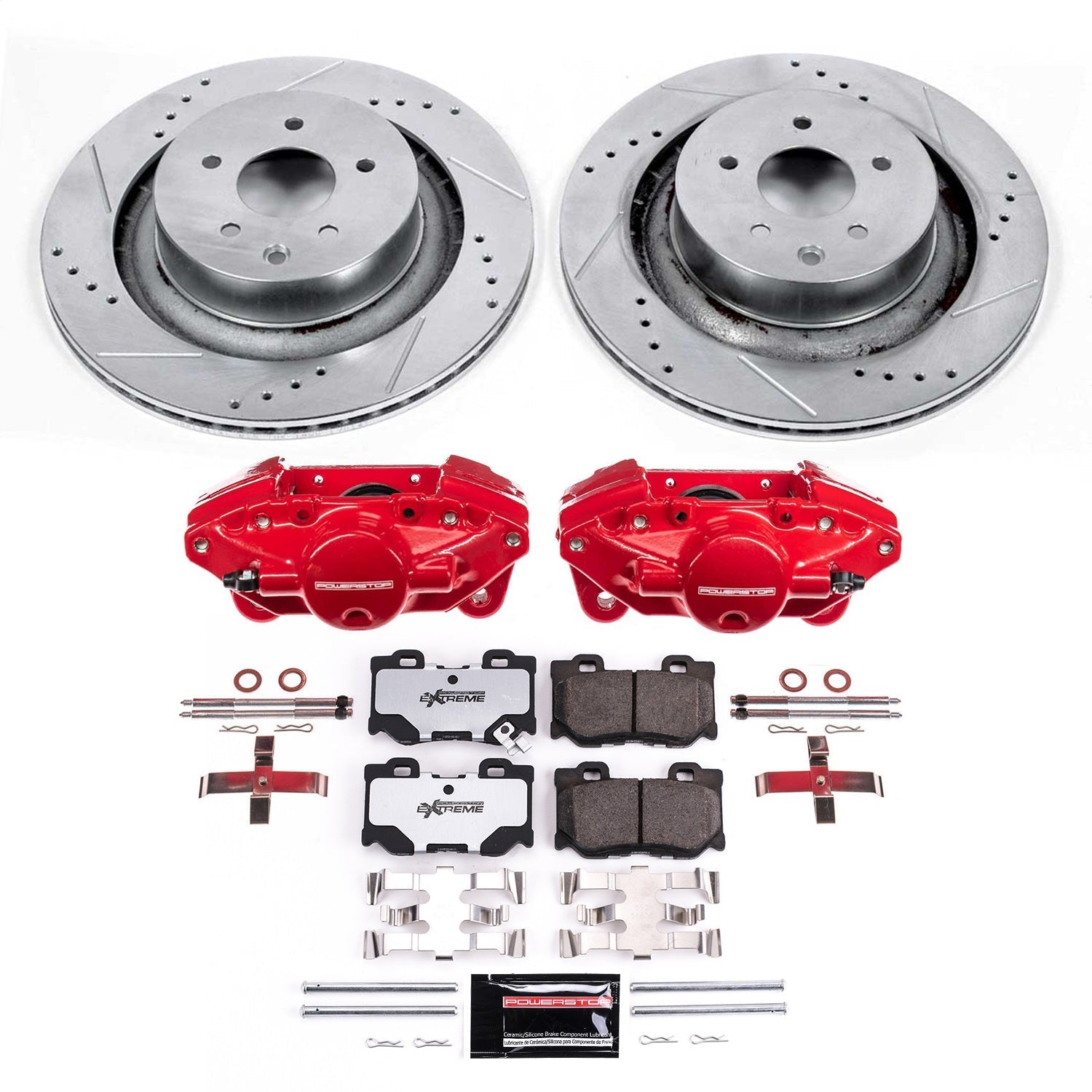 PowerStop Rear Z26 Street Kit w/ Calipers | Nissan 350Z (2009) (KC4732A-26)