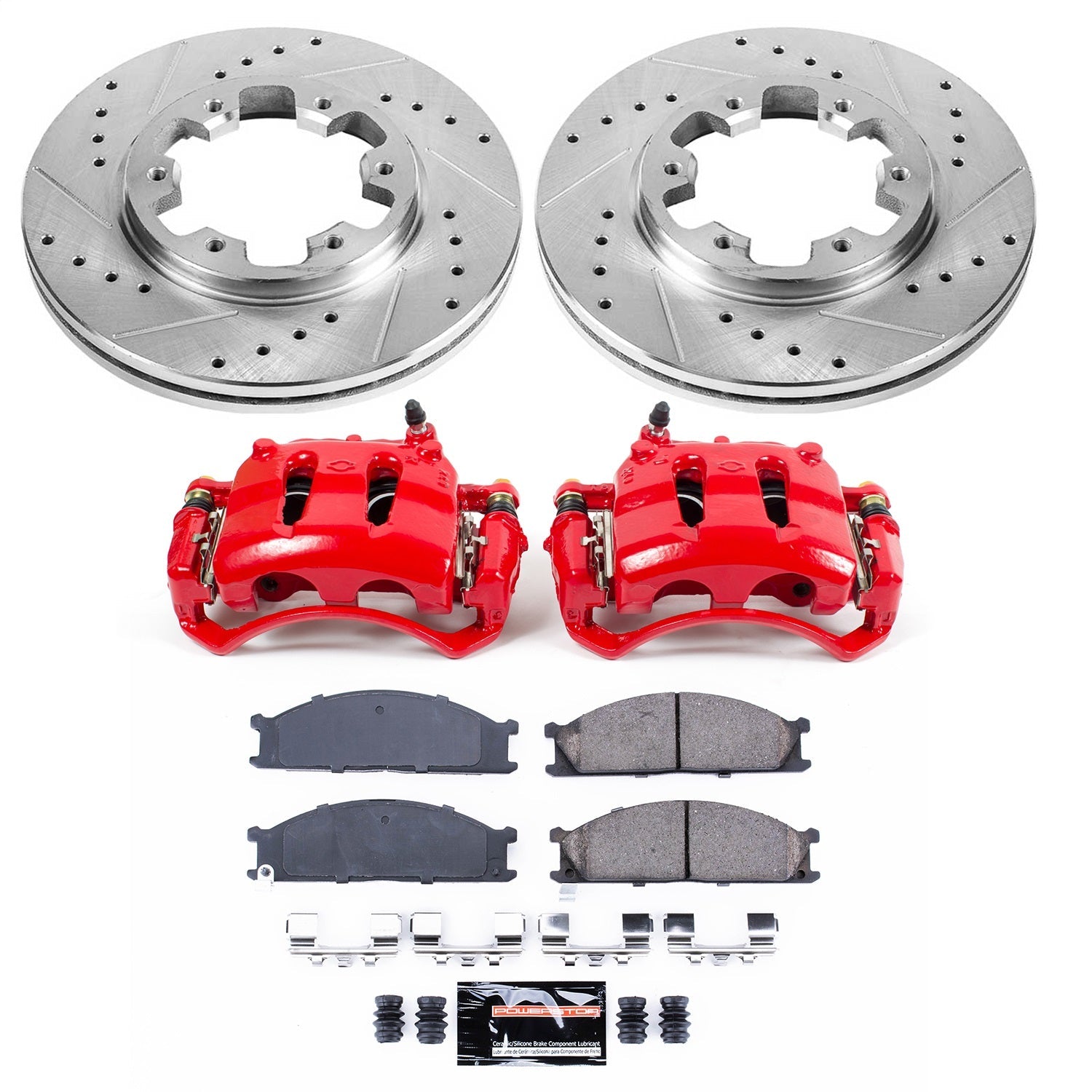 PowerStop Front Z23 Evolution Sport Brake Kit w/ Calipers | Nissan D21 (1993–1994) (KC4837A)