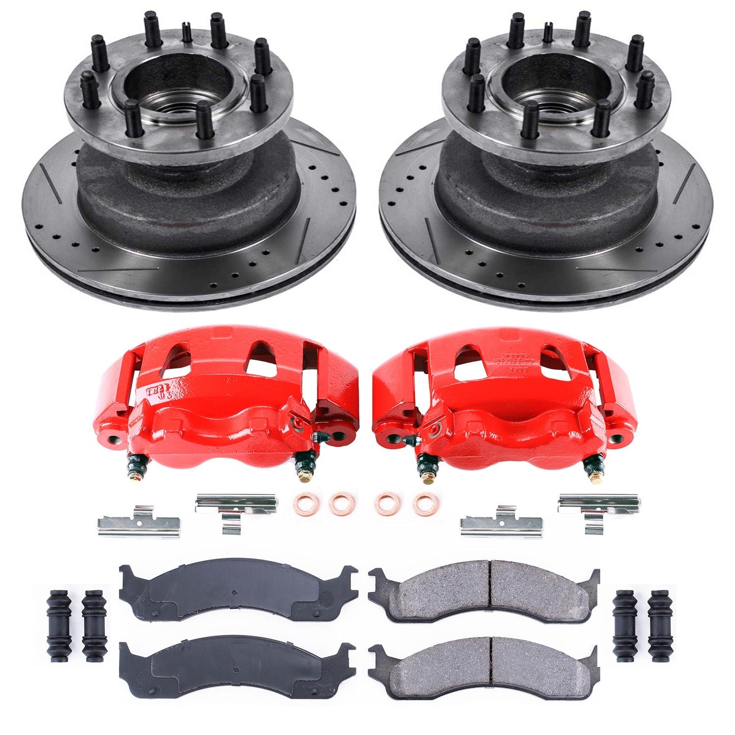 PowerStop Front Z23 Evolution Kit w/ Calipers | Ford E-350 Club Wagon (2003–2005) (KC5084)