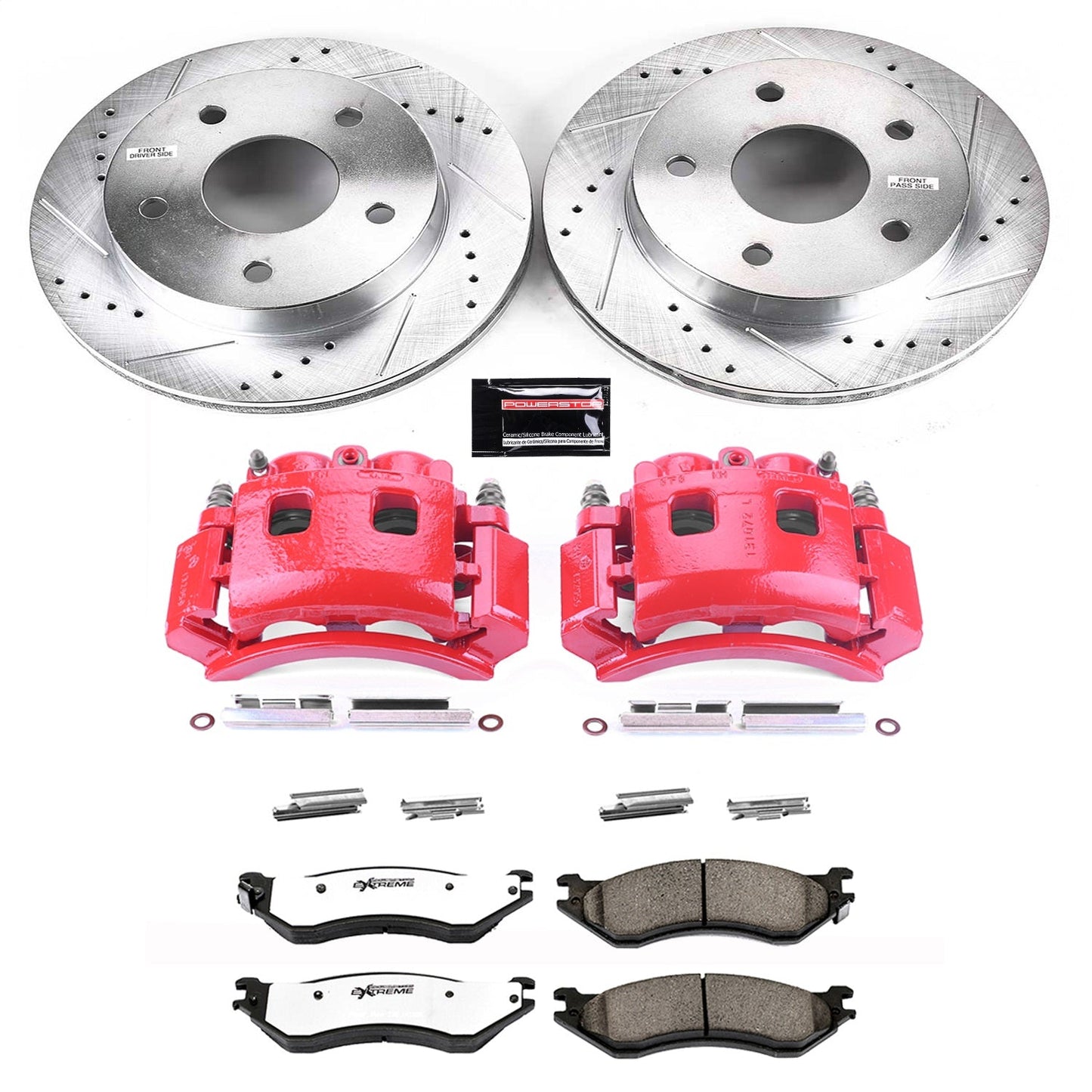 PowerStop Front Z36 Truck & Tow Kit w/ Calipers | Dodge Ram 1500 (2000–2001) (KC5142-36)