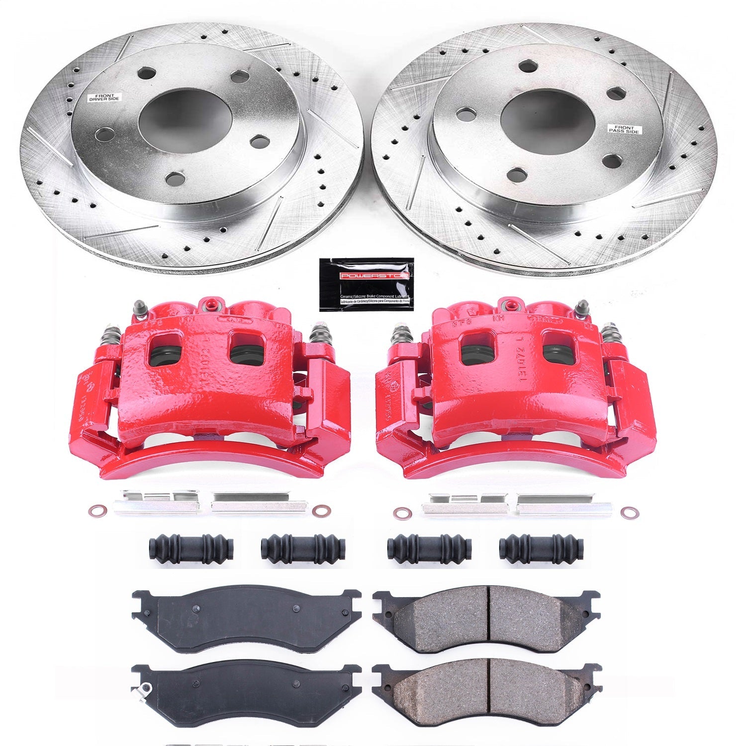 PowerStop Front Z23 Evolution Sport Brake Kit w/ Calipers | Dodge Ram 1500 (2000–2001) (KC5142)