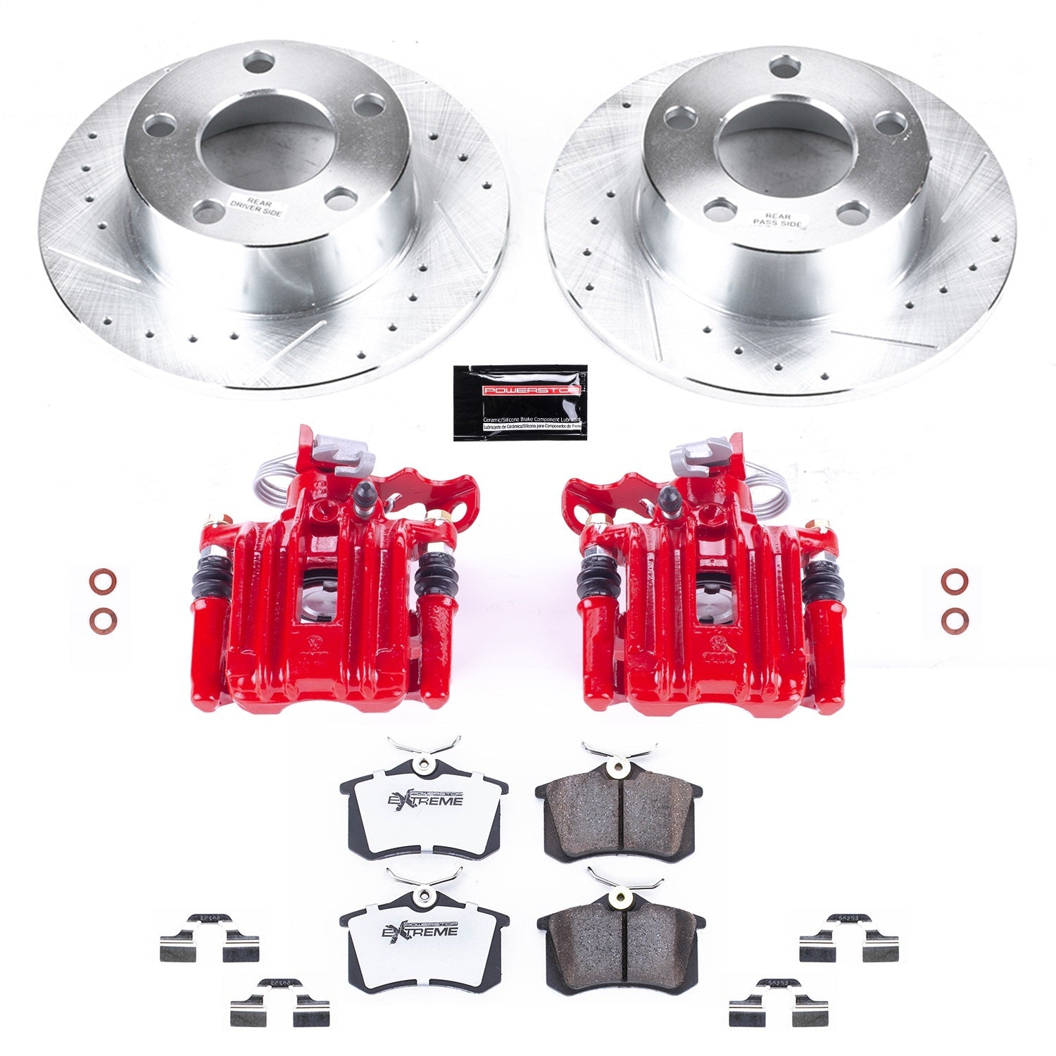 PowerStop Rear Z26 Street Warrior Brake Kit w/ Calipers | Audi A6 (1998–2004) (KC515-26)