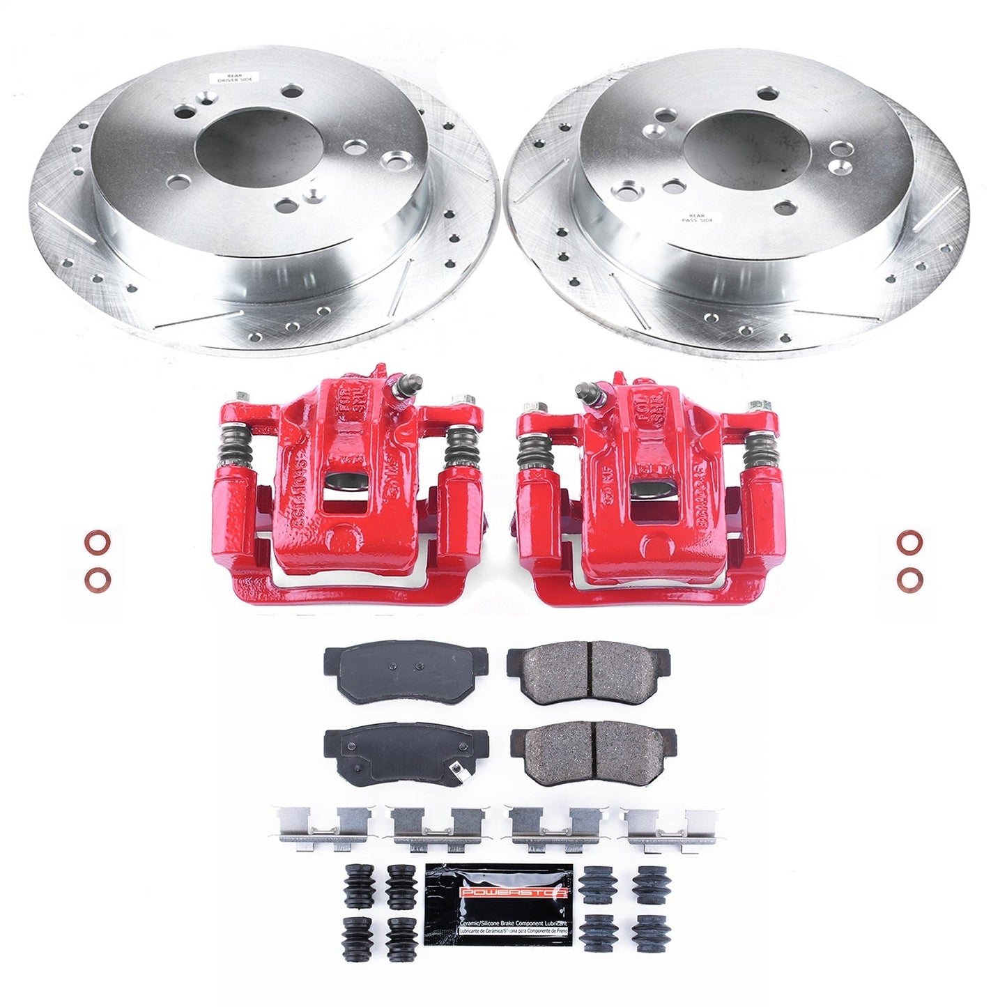 PowerStop Rear Z23 Evolution Sport Brake Kit w/ Calipers | Hyundai Santa Fe (2001–2006) (KC5213A)