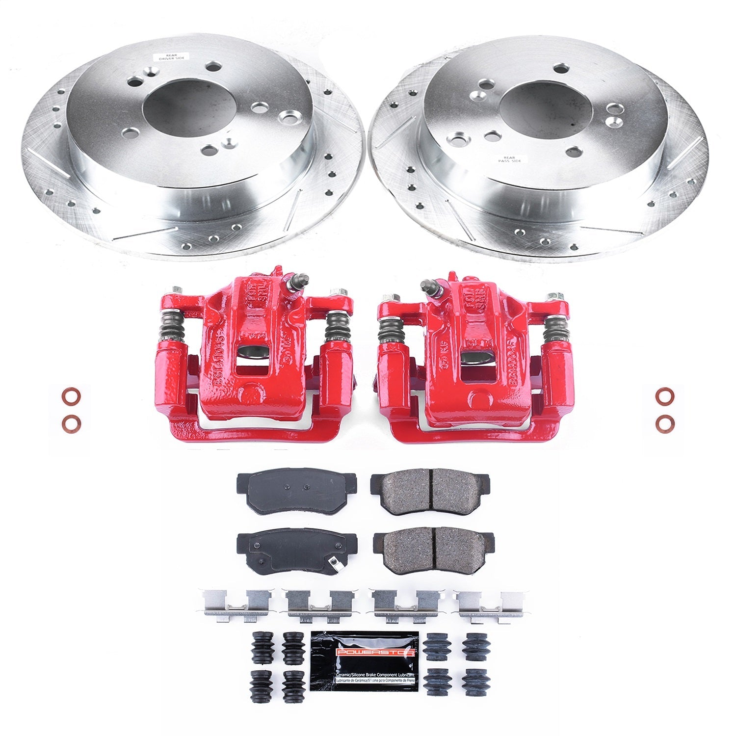PowerStop Rear Z23 Evolution Sport Brake Kit w/ Calipers | Hyundai Santa Fe (2001–2006) (KC5213A)