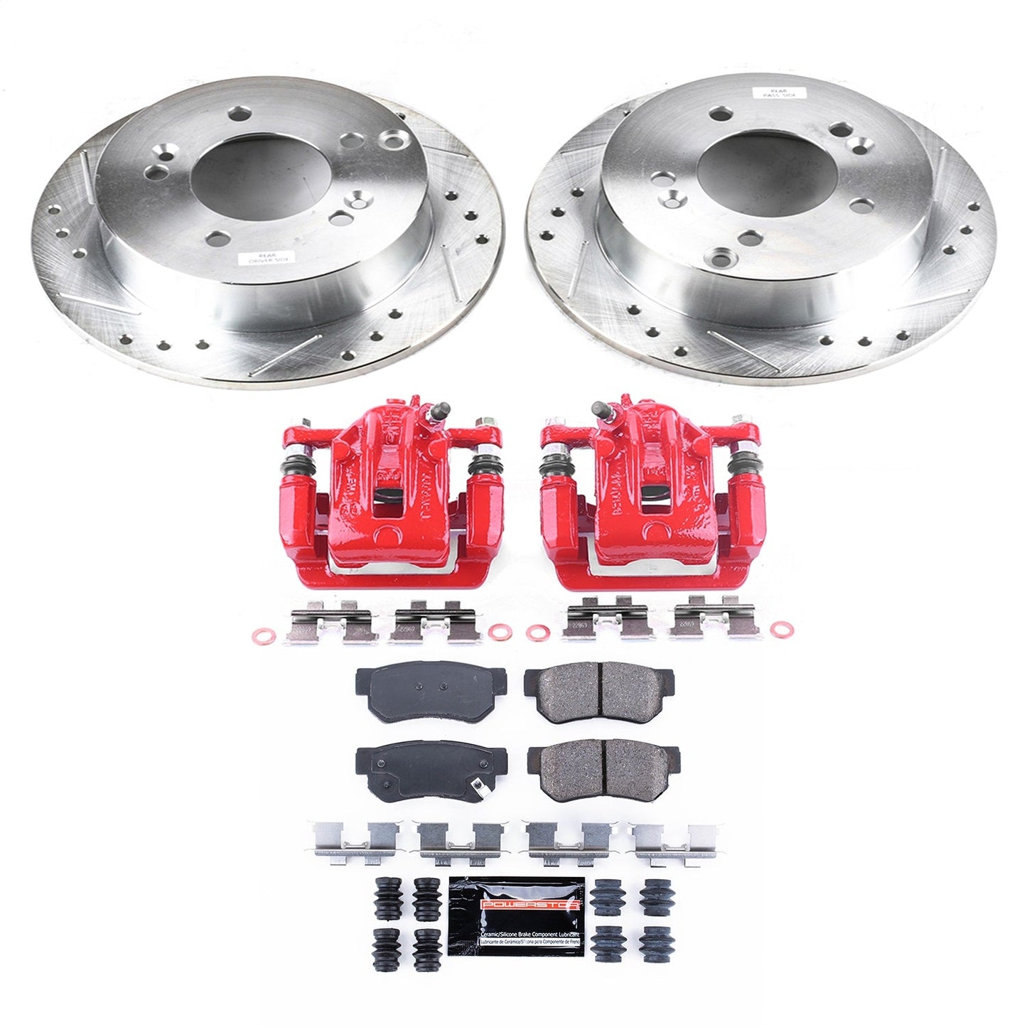 PowerStop Rear Z23 Evolution Sport Brake Kit w/ Calipers | Hyundai Sonata (2006–2008) (KC5214)
