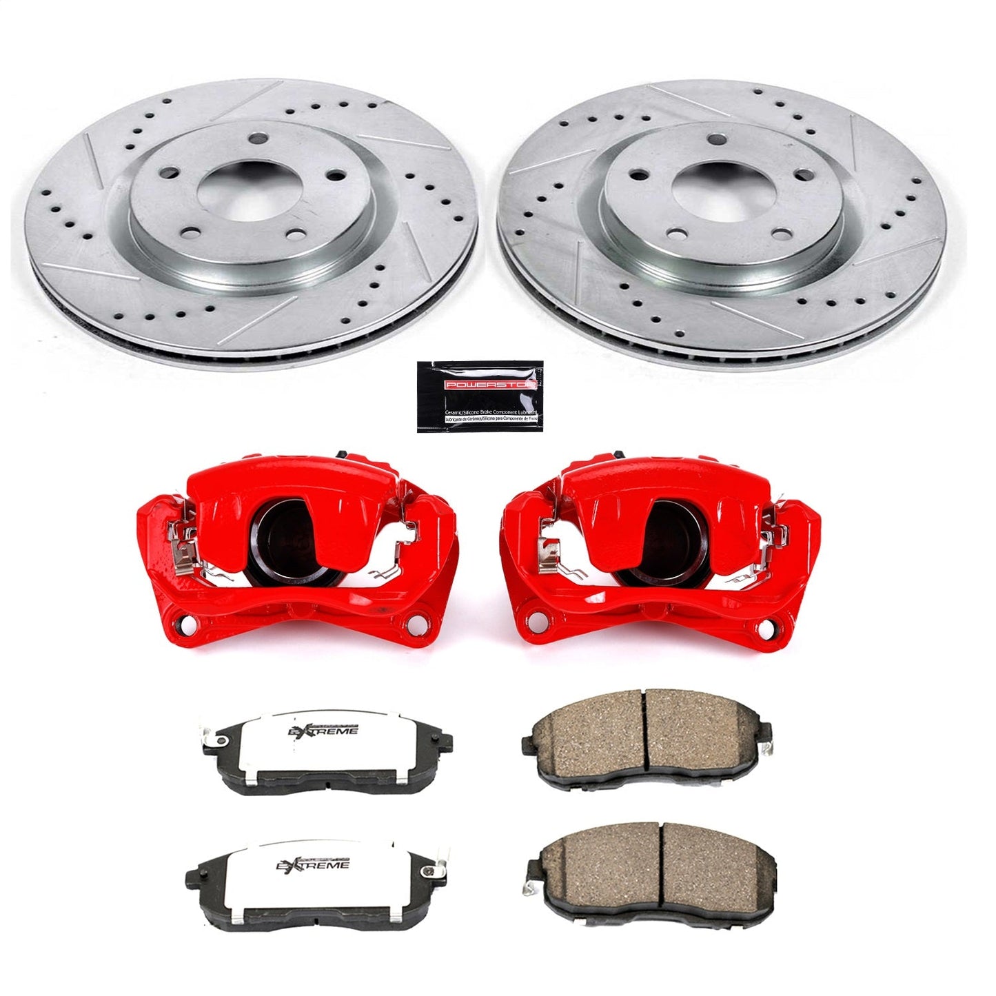 PowerStop Front Z26 Street Warrior Brake Kit w/ Calipers | Nissan Sentra (2007–2012) (KC5217A-26)