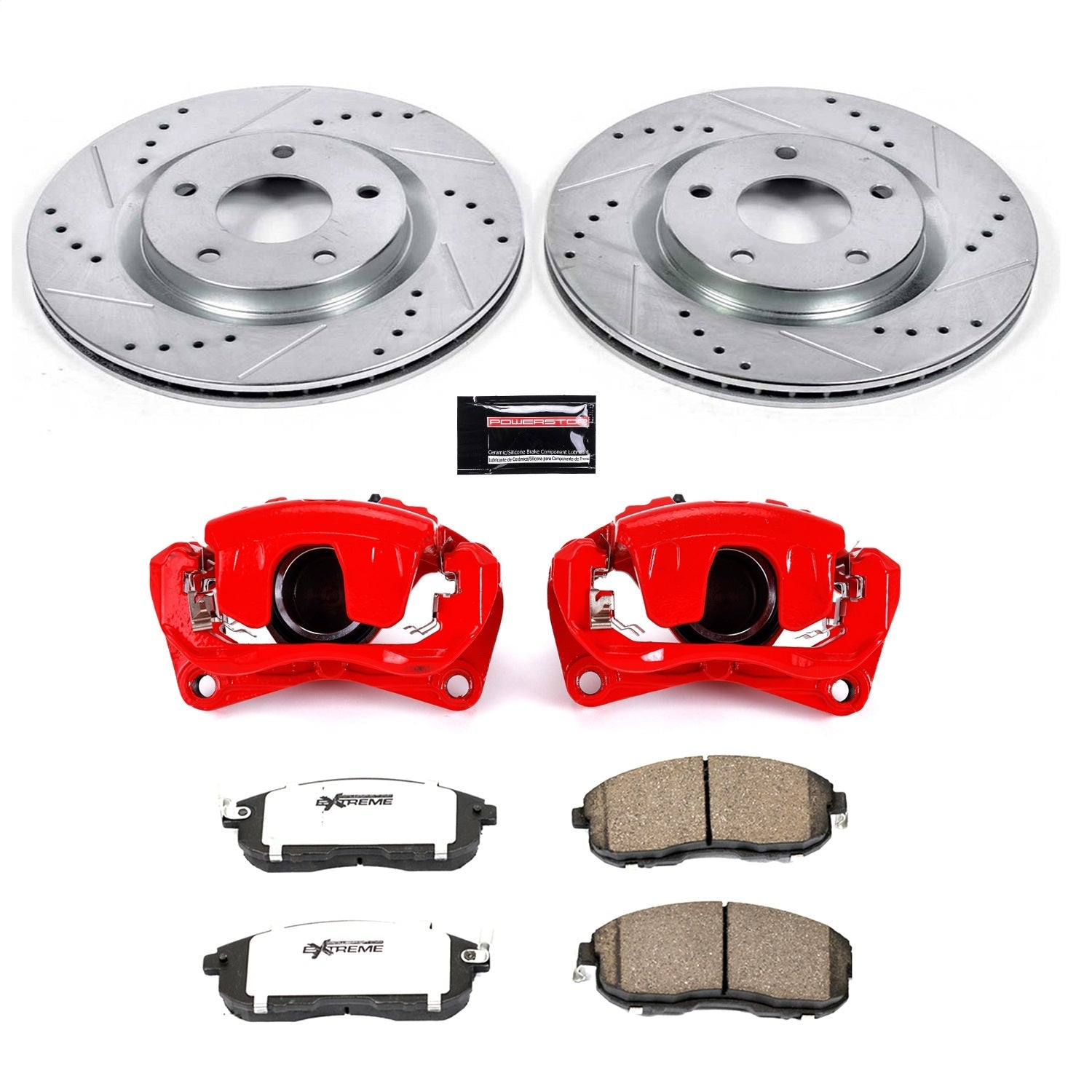 PowerStop Front Z26 Street Warrior Brake Kit w/ Calipers | Nissan Sentra (2007–2012) (KC5217A-26)