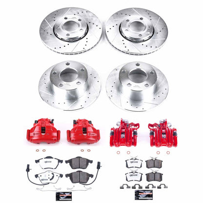 PowerStop Front & Rear Z26 Street Warrior Brake Kit w/ Calipers | Audi A6 (1998–2001) (KC529-26)