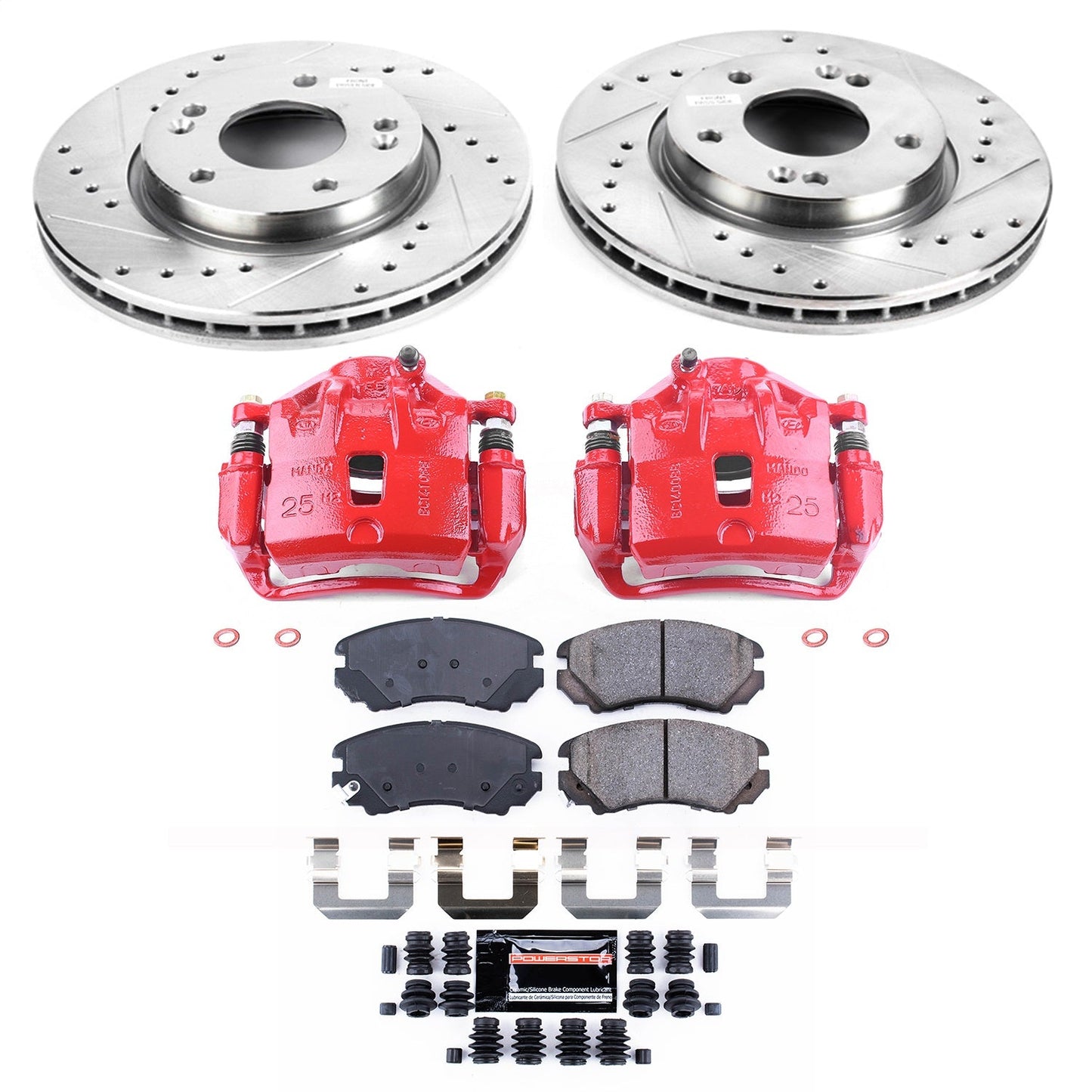 PowerStop Front Z23 Evolution Sport Brake Kit w/ Calipers | Hyundai Elantra (2007–2010) (KC5291)