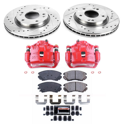 PowerStop Front Z23 Evolution Sport Brake Kit w/ Calipers | Hyundai Elantra (2007–2010) (KC5291)