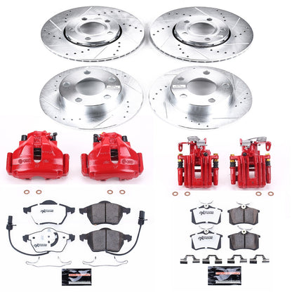 PowerStop Front & Rear Z26 Street Warrior Brake Kit w/ Calipers | Audi A6 Quattro (1998–2001) (KC532-26)