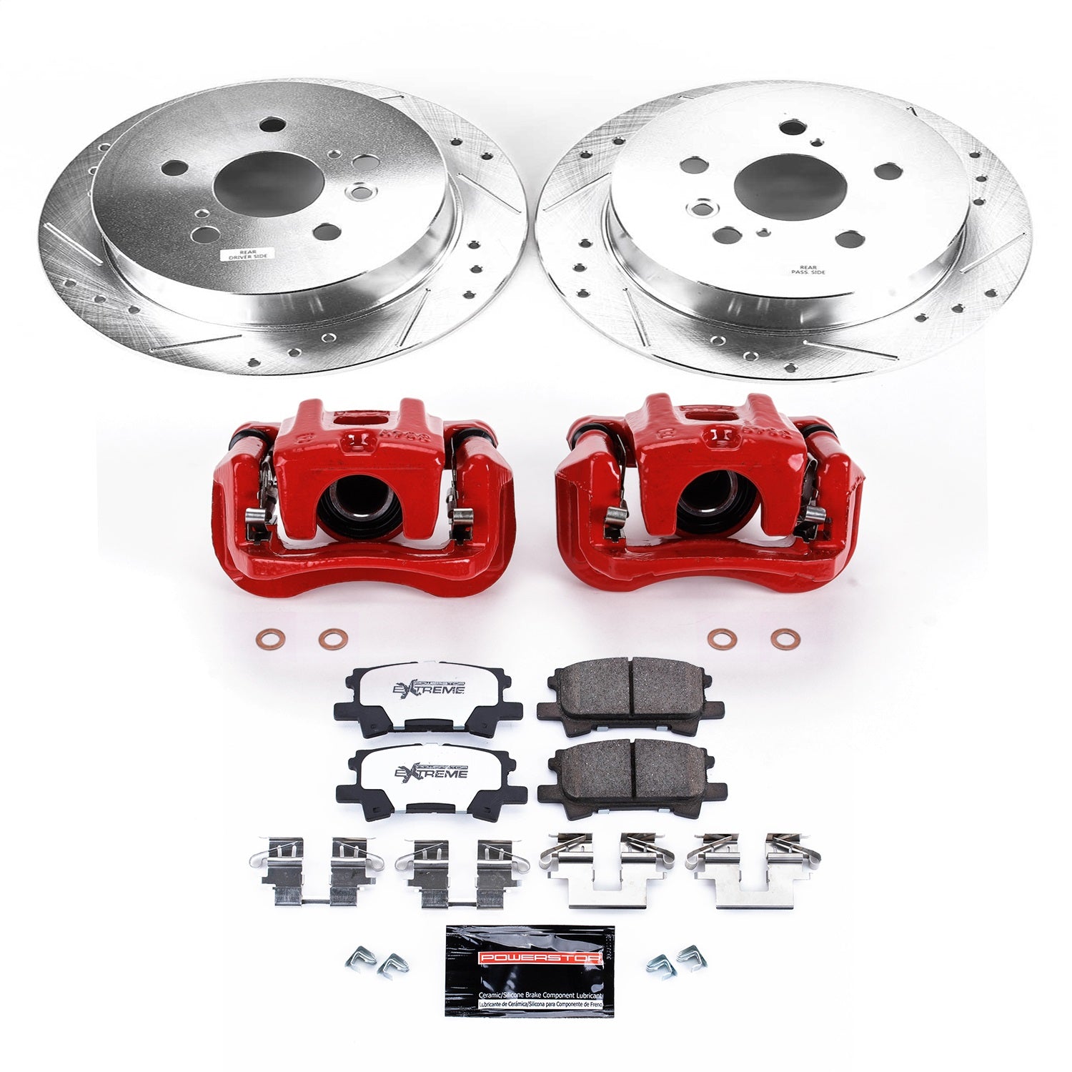 PowerStop Rear Z36 Truck & Tow Brake Kit w/ Calipers | Toyota Highlander (2004–2007) (KC5333-36)