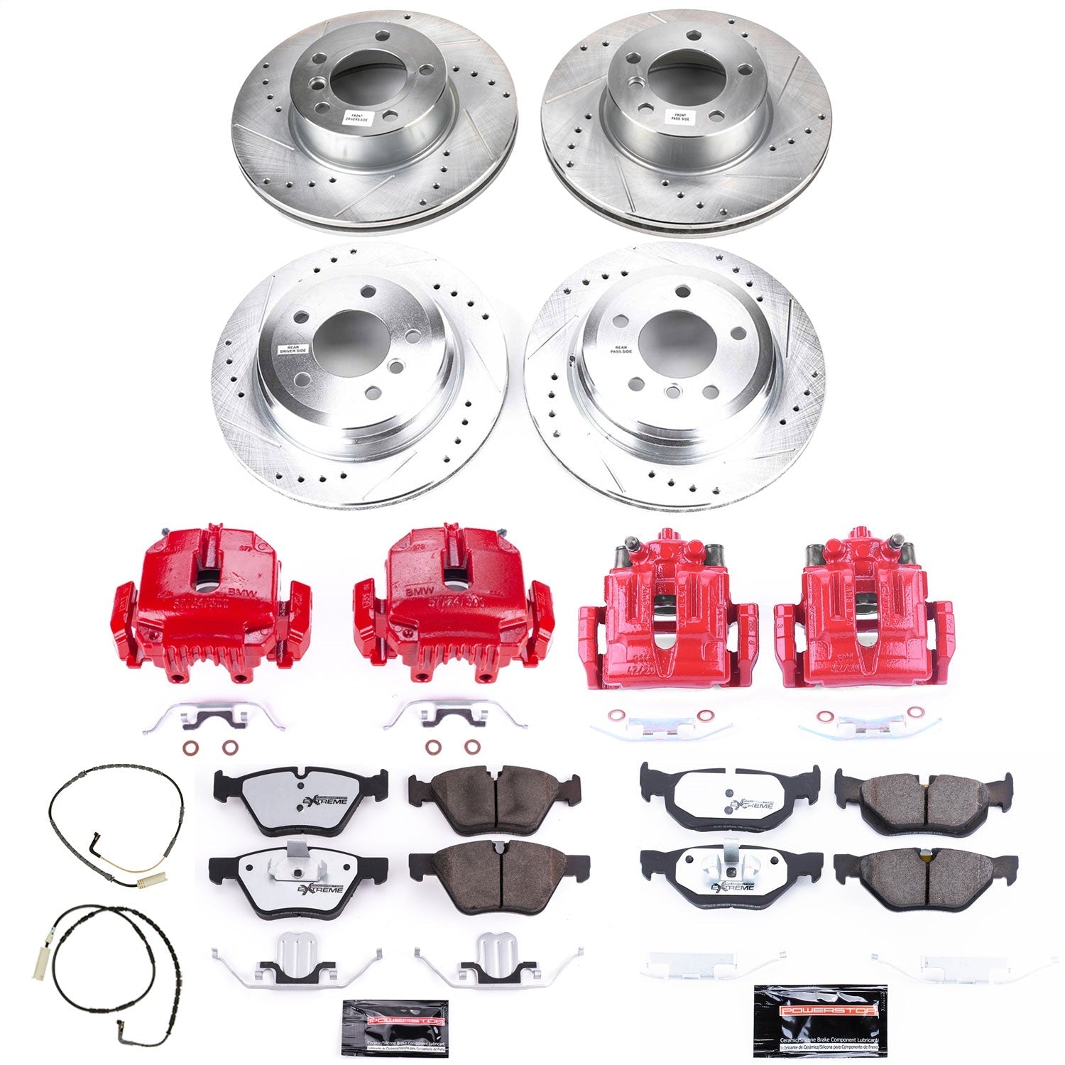 PowerStop Front & Rear Z26 Street Warrior Brake Kit w/ Calipers | BMW 325xi (2006) (KC5357-26)
