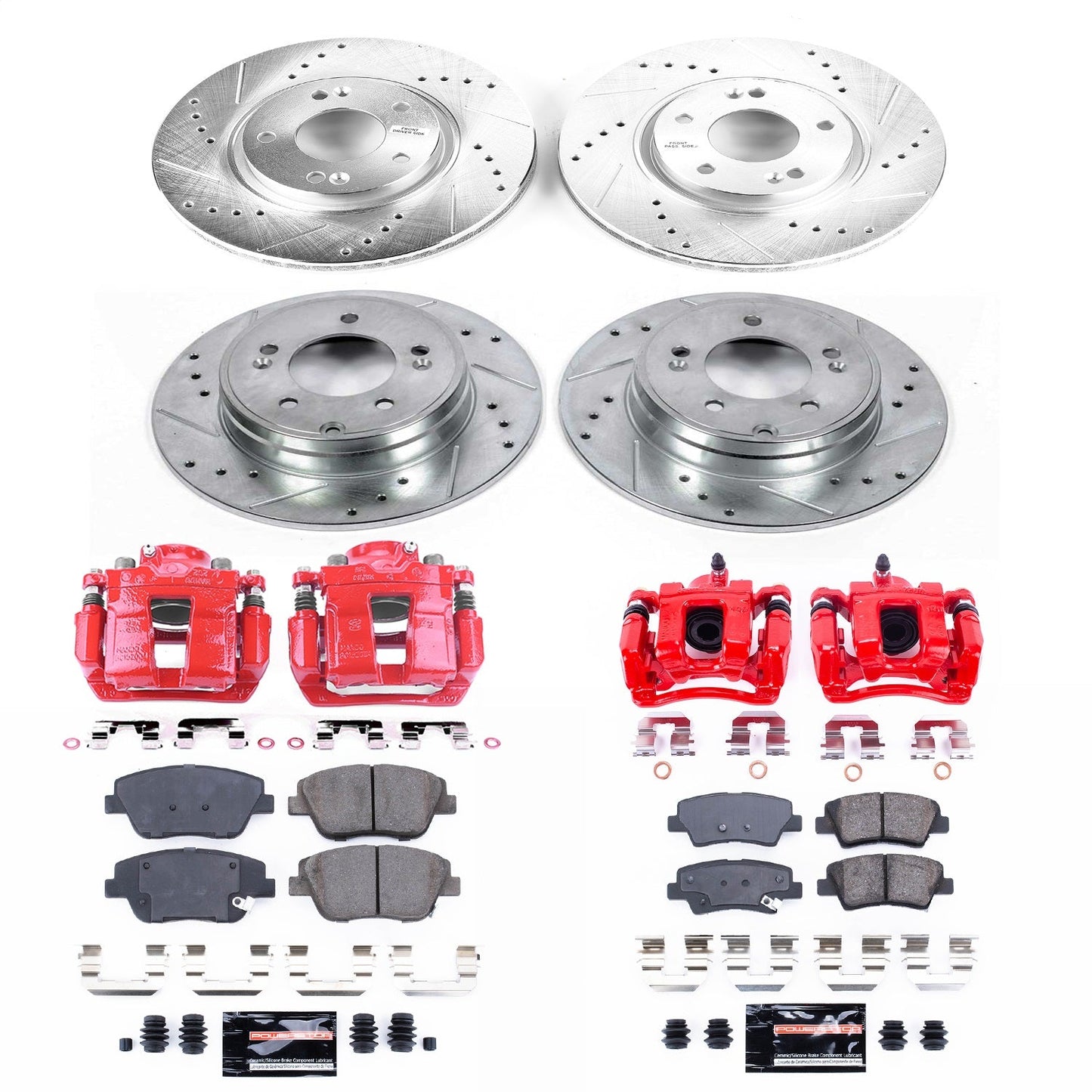 PowerStop Front & Rear Z23 Evolution Sport Brake Kit w/ Calipers | Hyundai Sonata (2010–2015) (KC5376)