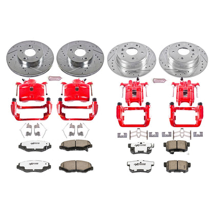 PowerStop Front & Rear Z26 Street Warrior Brake Kit w/ Calipers | Honda Element (03-11) (KC5389-26)