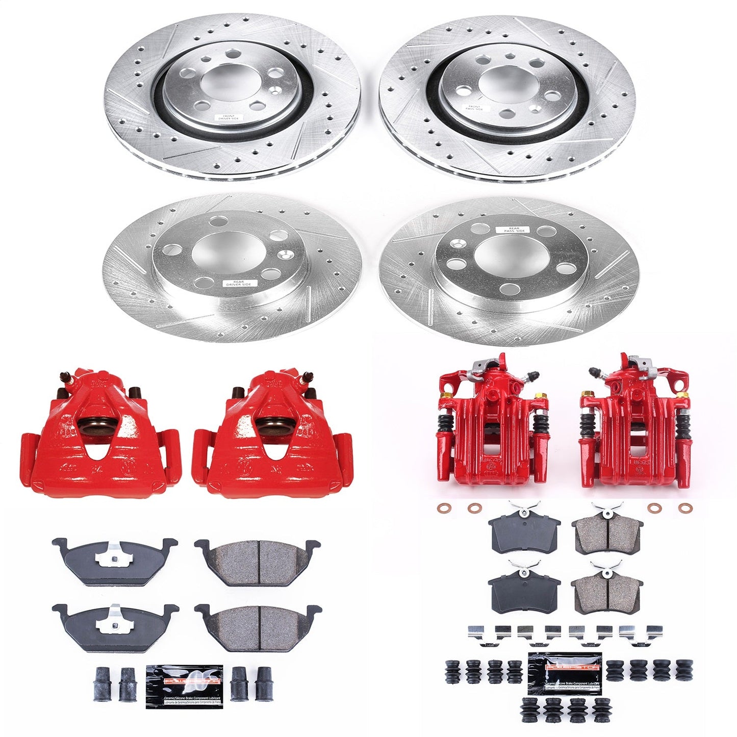 PowerStop Front & Rear Z23 Evolution Sport Brake Kit w/ Calipers | Volkswagen Beetle (98) (KC5402)