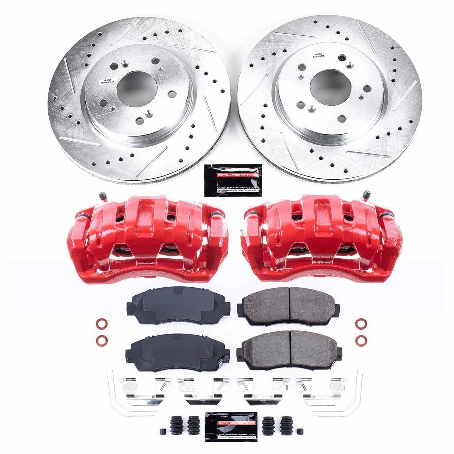 PowerStop Front Z23 Evolution Brake Kit w/ Calipers | Honda Crosstour (12-15) (KC5432)