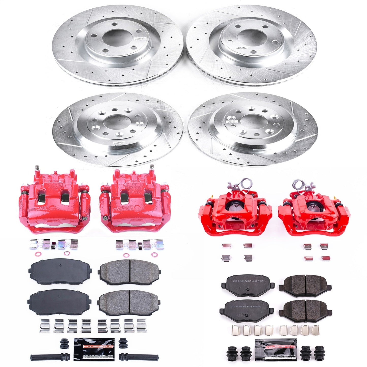 PowerStop Front & Rear Z23 Evolution Sport Brake Kit w/ Calipers | Ford Edge (2011–2015) (KC5452)