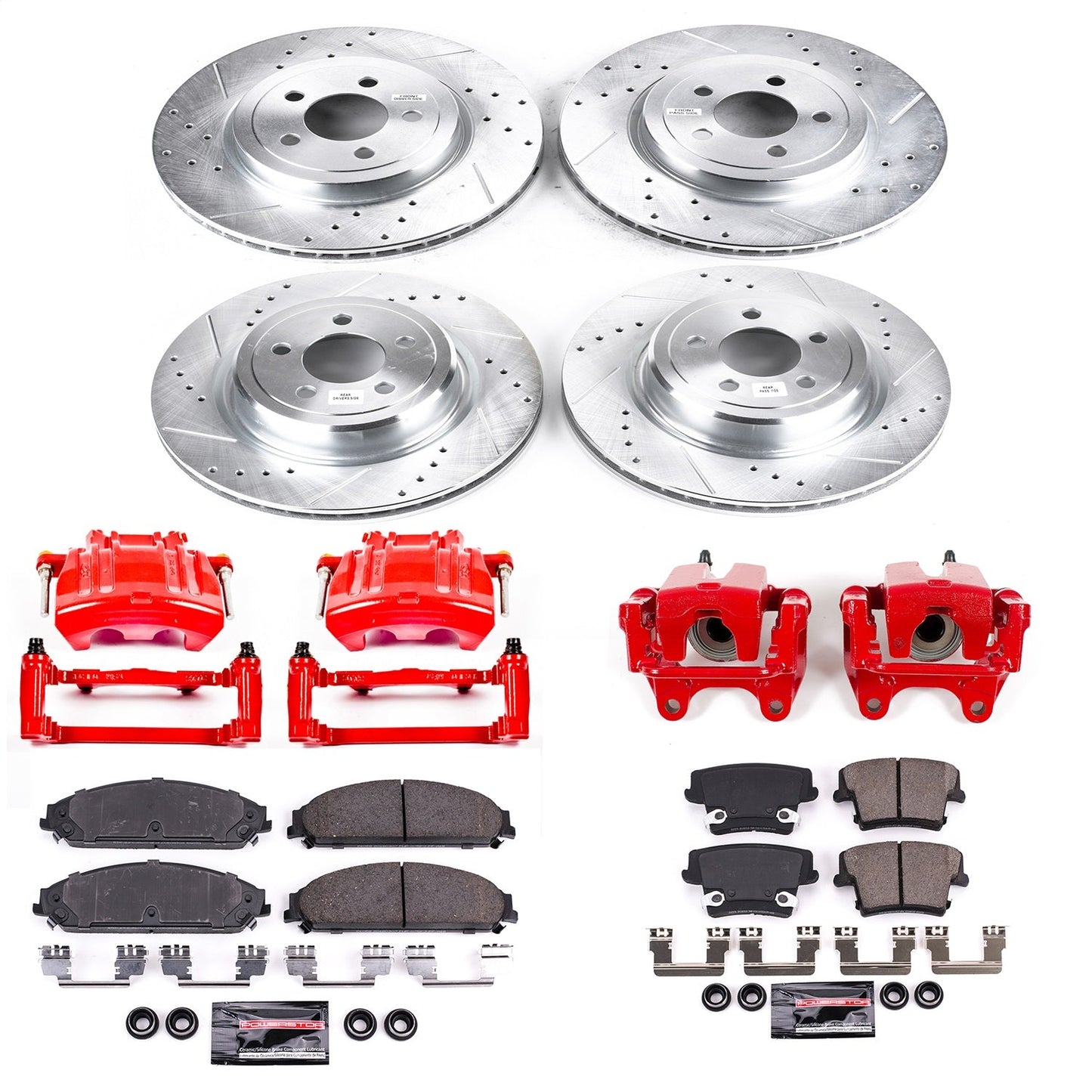 PowerStop Front & Rear Z23 Evolution Sport Brake Kit w/ Calipers | Dodge Charger (2012–2014) (KC5456A)