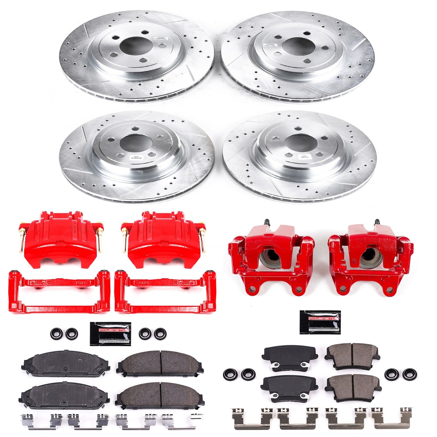 PowerStop Front & Rear Z23 Evolution Sport Brake Kit w/ Calipers | Dodge Charger (2006–2011) (KC5457)