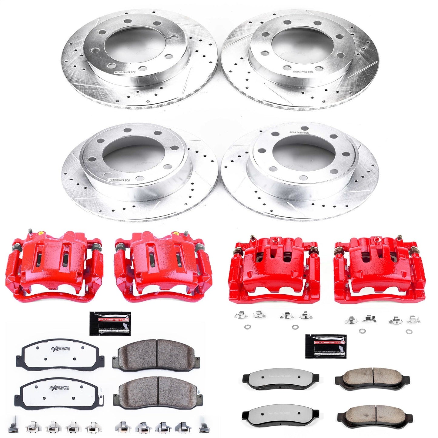 PowerStop Front & Rear Z36 Truck & Tow Brake Kit w/ Calipers | Ford F-250 Super Duty (09-10) (KC5459-36)