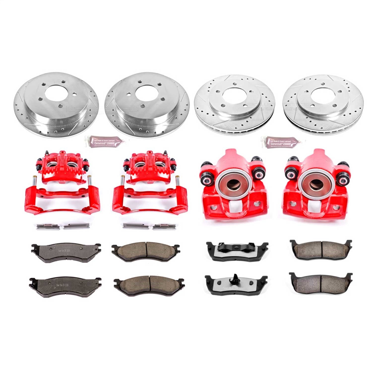 PowerStop Front and Rear Z36 Truck & Tow Brake Kit w/ Calipers | Lincoln Navigator (00-02) (KC5461-36)