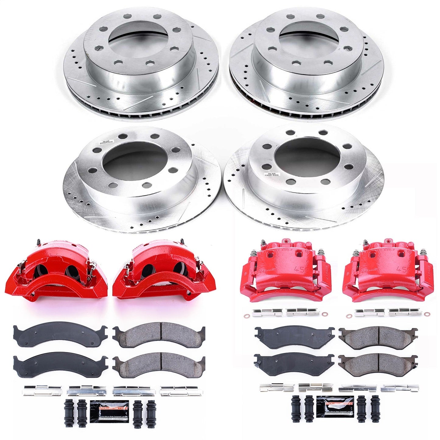 PowerStop Front & Rear Z23 Evolution Sport Brake Kit w/ Calipers | Dodge Ram 2500 (2001–2002) (KC5466)